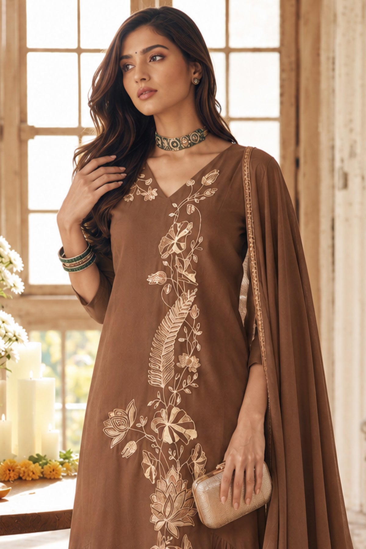 Brown Readymade Mul Chanderi Suit-SAR13334_4_SareeButa.com