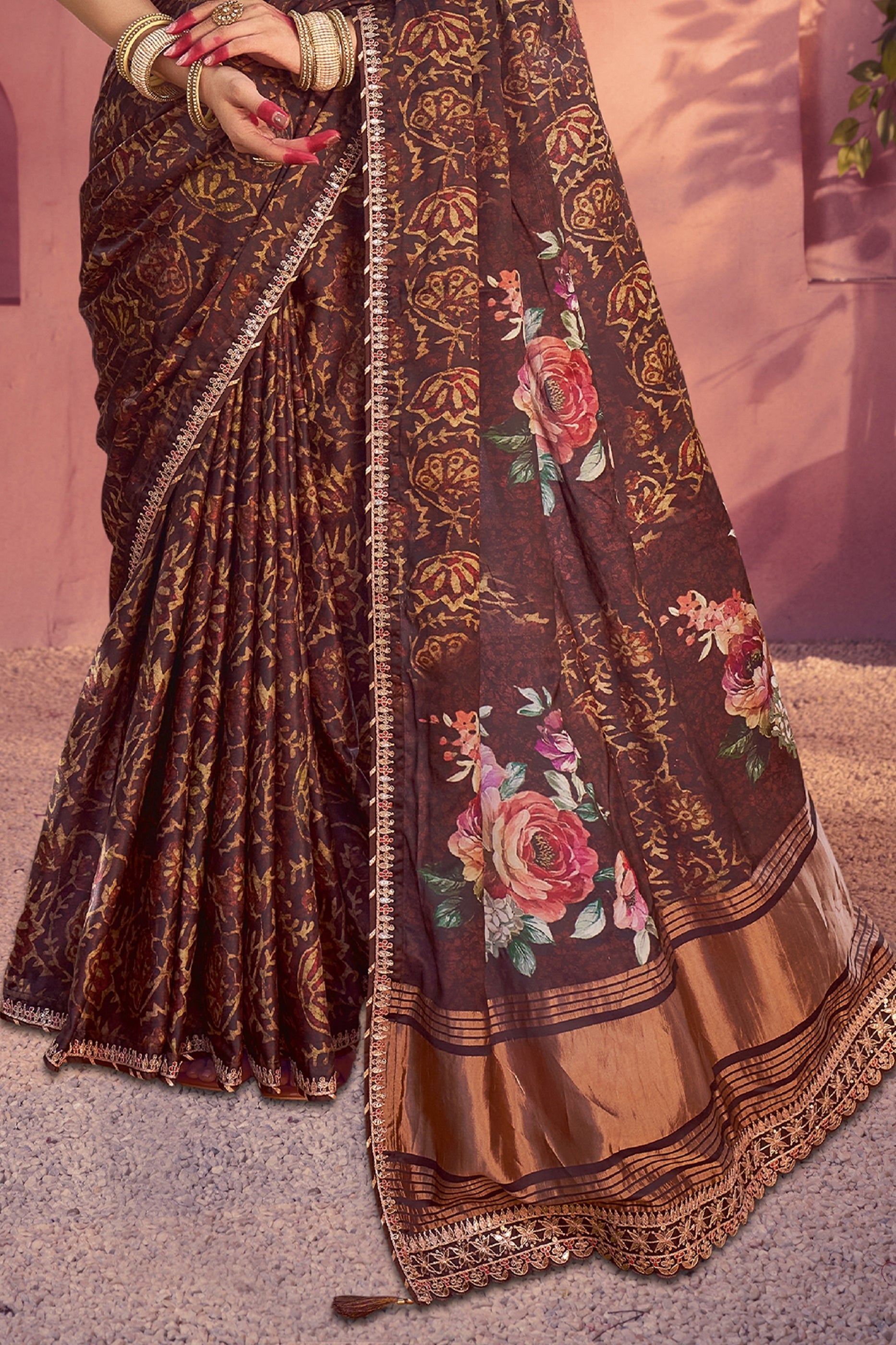 Brown Traditional Print Gajji Silk Saree-SAR10896_4_SareeButa.com