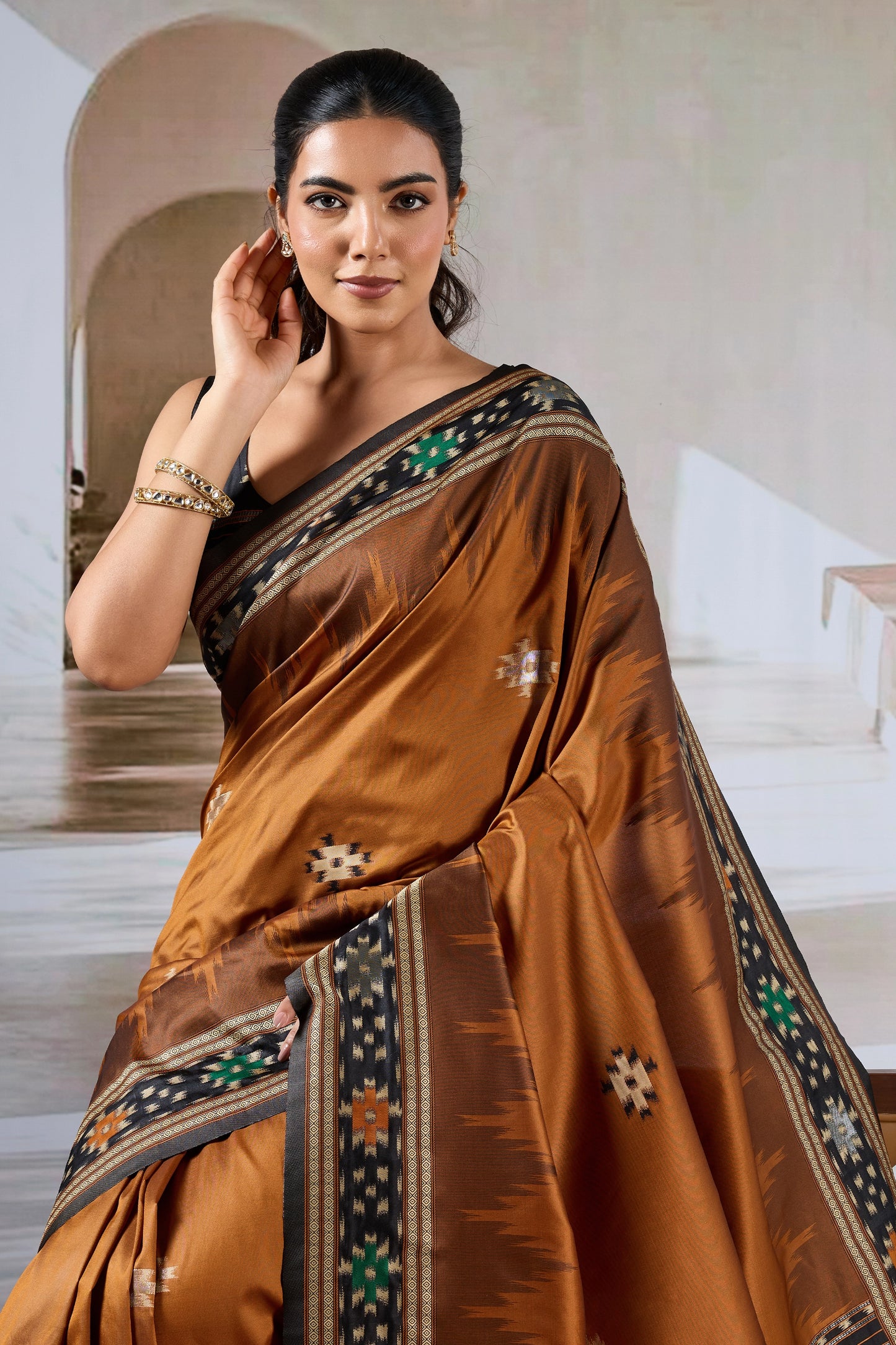 Brown Woven Patola Silk Saree-SAR12422_2_SareeButa.com
