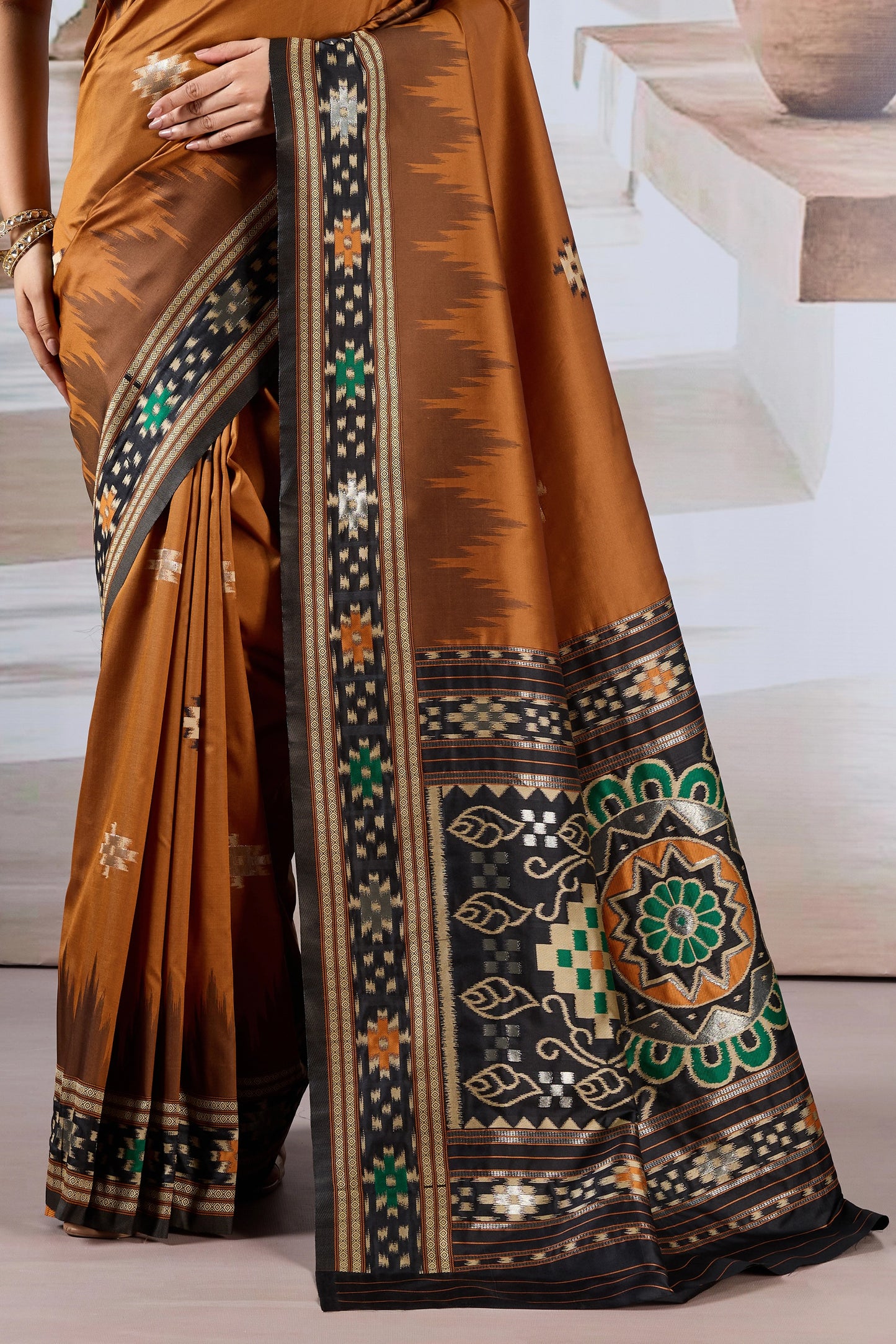 Brown Woven Patola Silk Saree-SAR12422_5_SareeButa.com