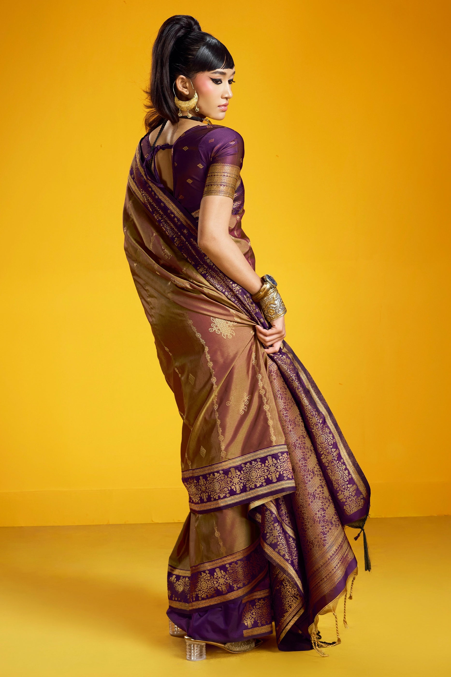 Brown Woven Silk Saree-SAR12367_3_SareeButa.com