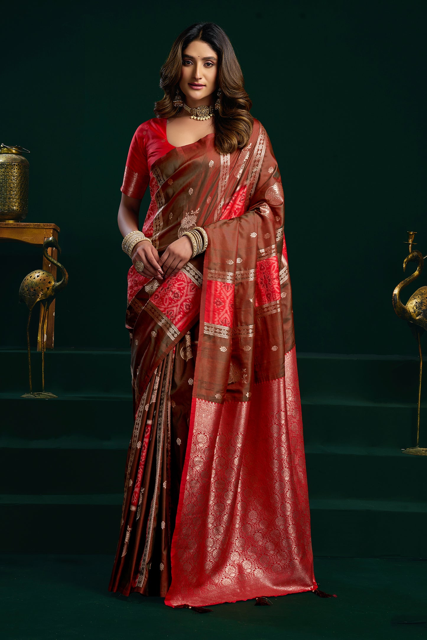 Brown Woven Silk Saree-SAR12702_1_SareeButa.com