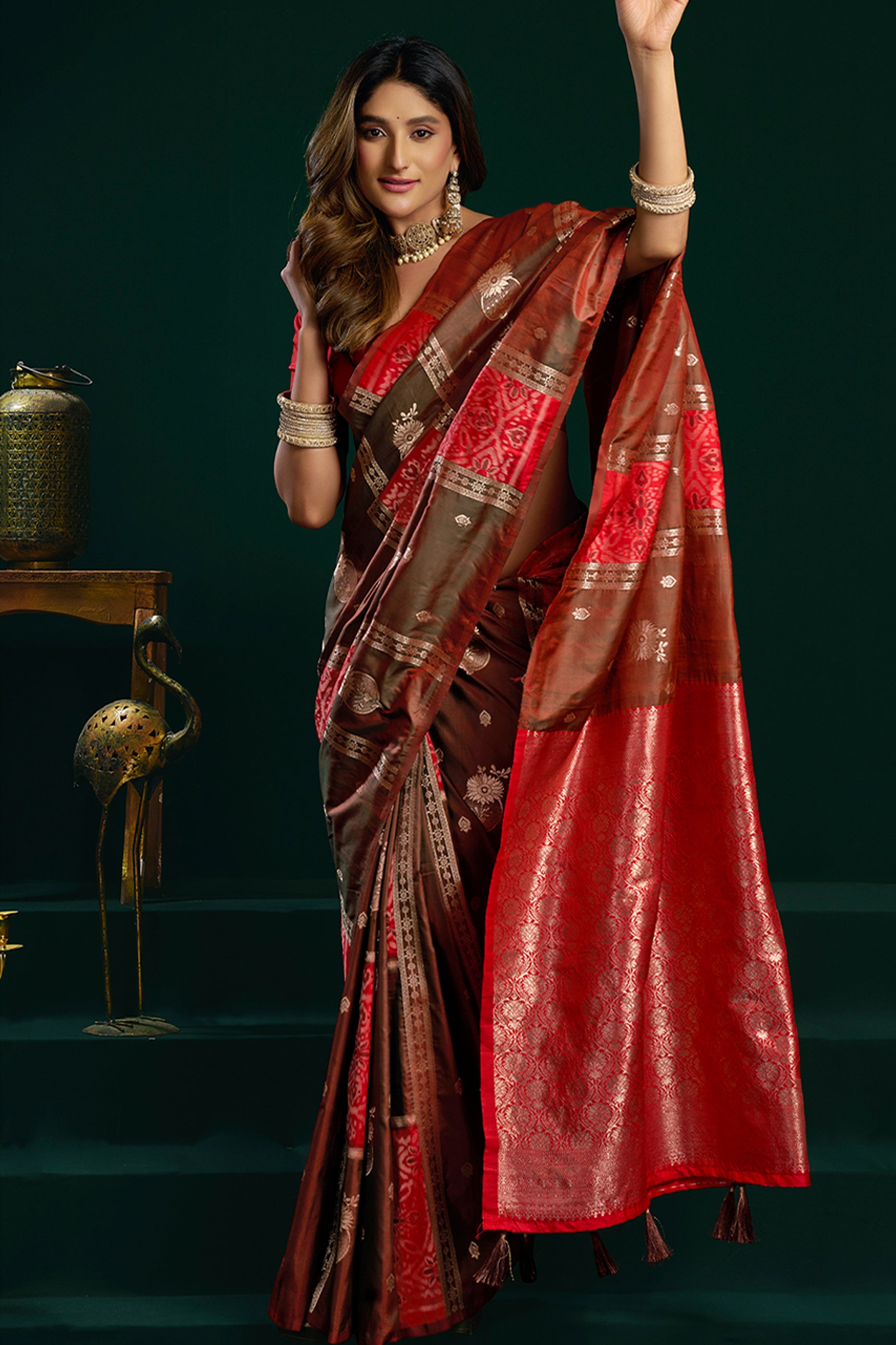 Brown Woven Silk Saree-SAR12702_3_SareeButa.com