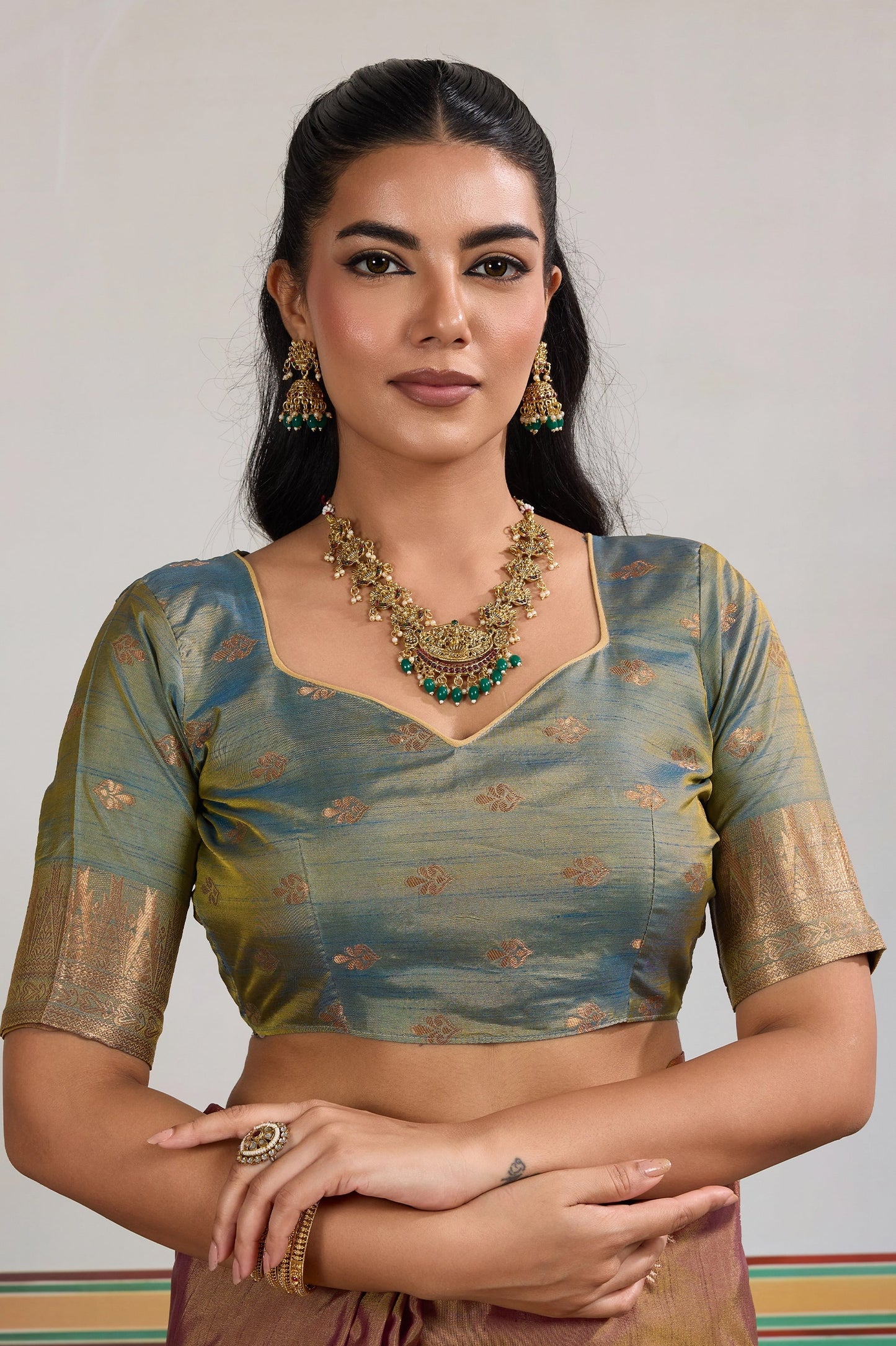 Brown Woven Tussar Silk Saree-SAR11199_3_SareeButa.com