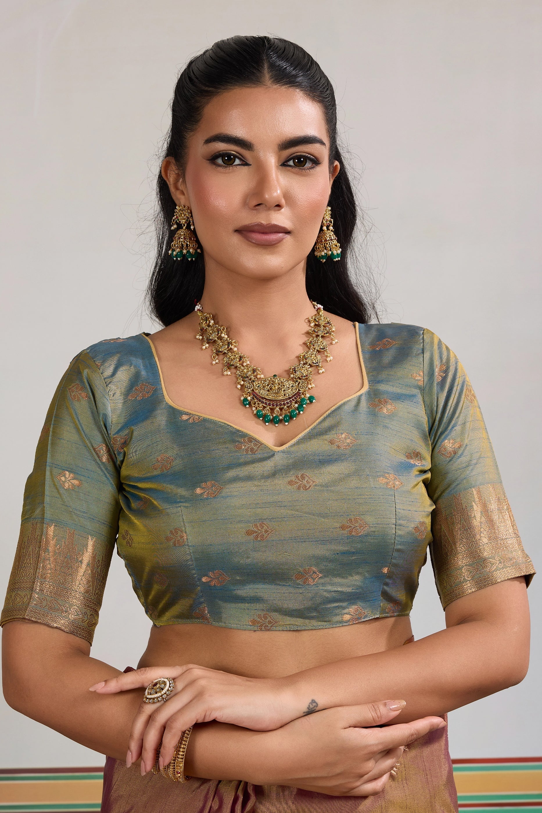 Brown Woven Tussar Silk Saree-SAR11199_3_SareeButa.com