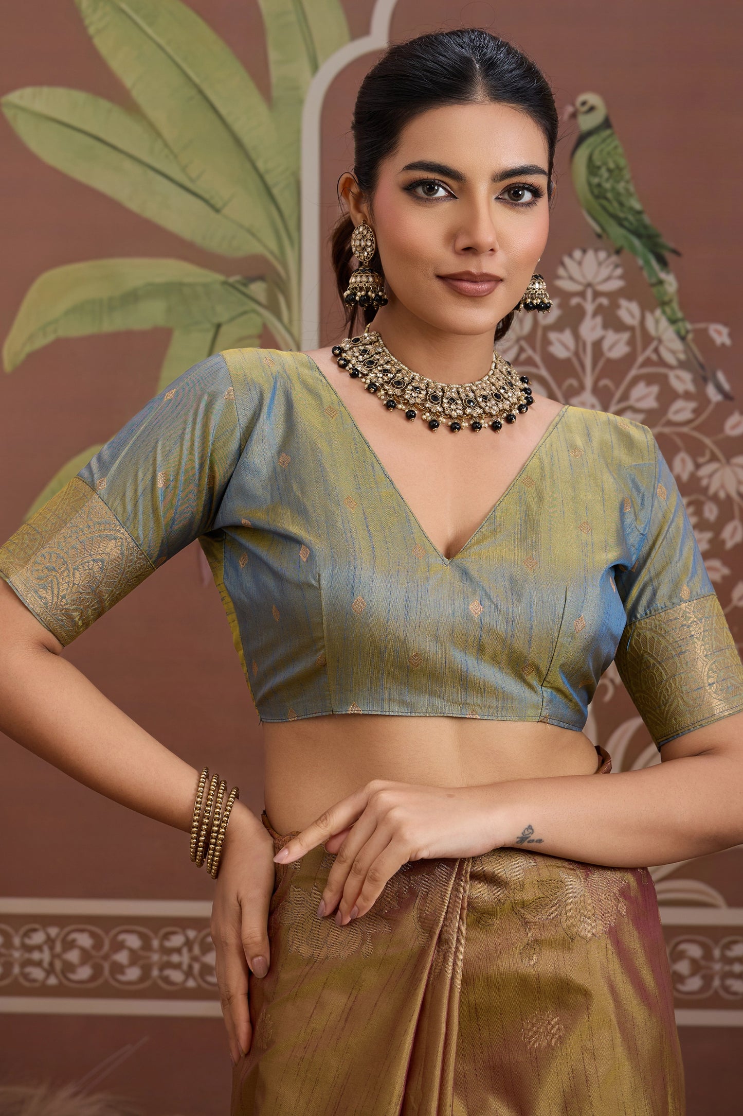 Brown Woven Tussar Silk Saree-SAR12312_5_SareeButa.com