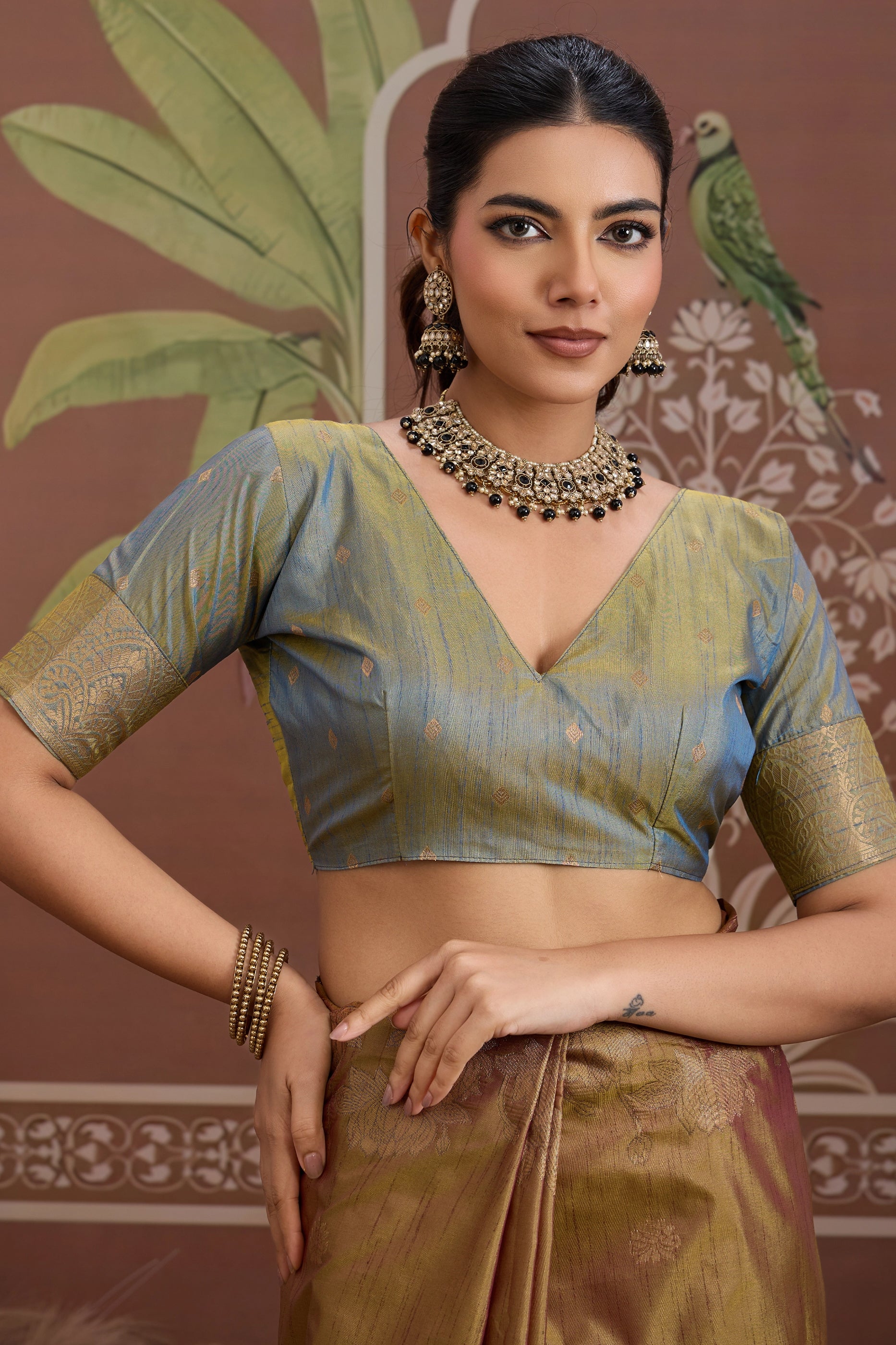 Brown Woven Tussar Silk Saree-SAR12312_5_SareeButa.com