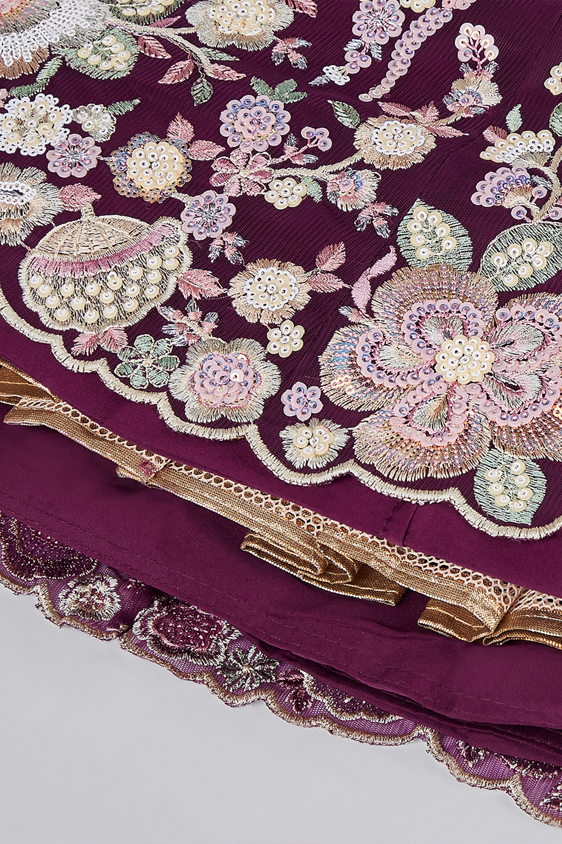 Burgundy Semi-Stitched Embroidered Net Lehenga-SAR12832_7_SareeButa.com