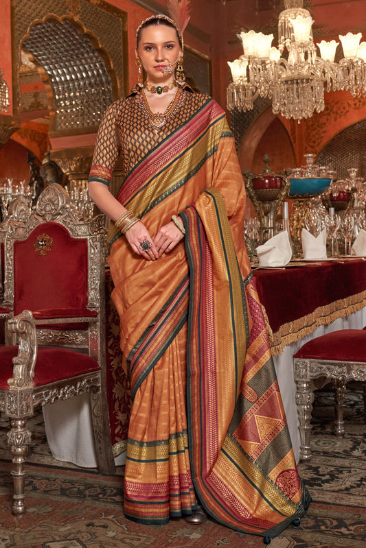 Burnt Orange Silk Saree-ZB133168_1_SareeButa.com