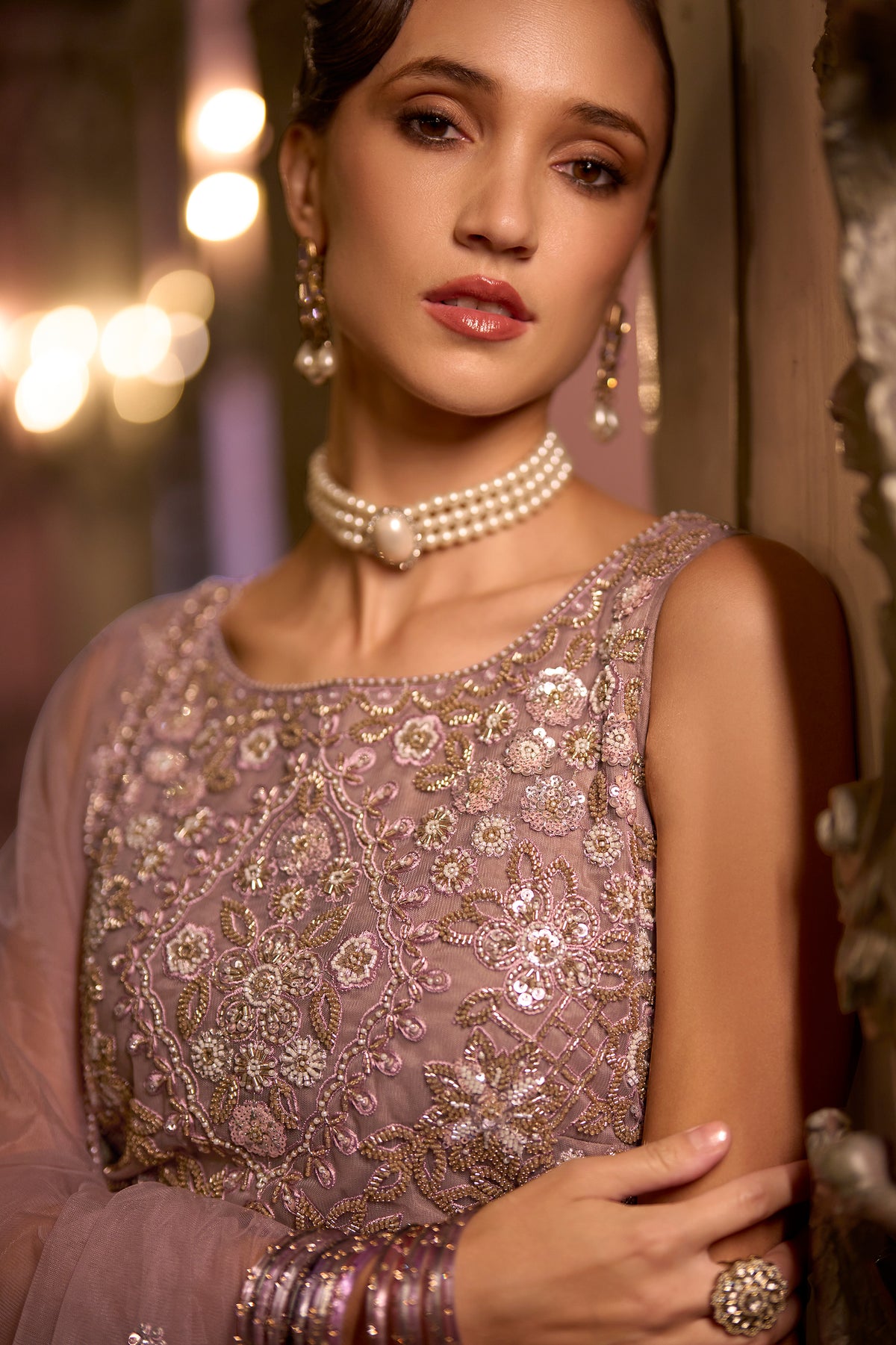Cafe Rose Readymade Heavy Work Net Suit-SAR13243_2_SareeButa.com