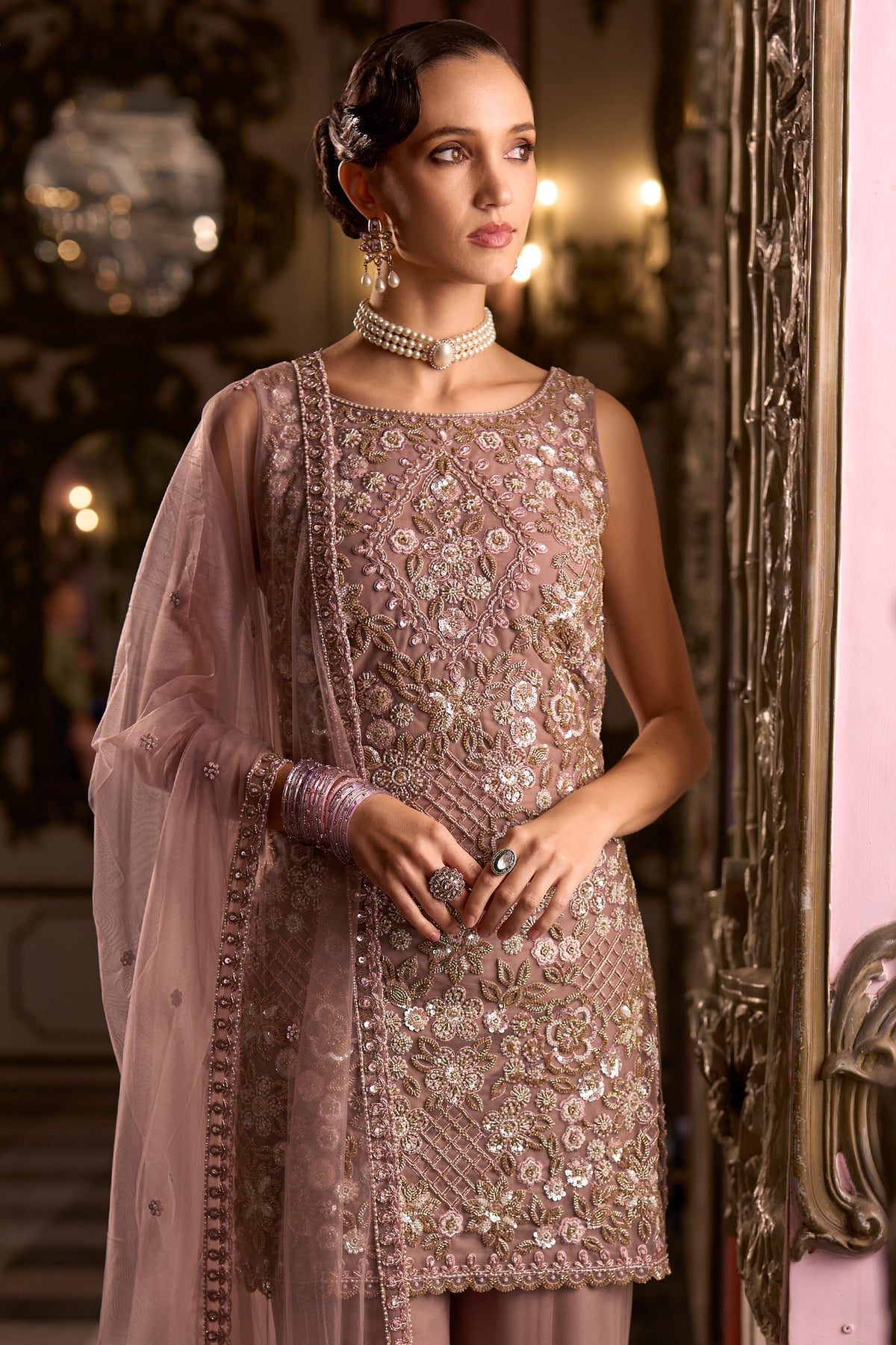 Cafe Rose Readymade Heavy Work Net Suit-SAR13243_5_SareeButa.com