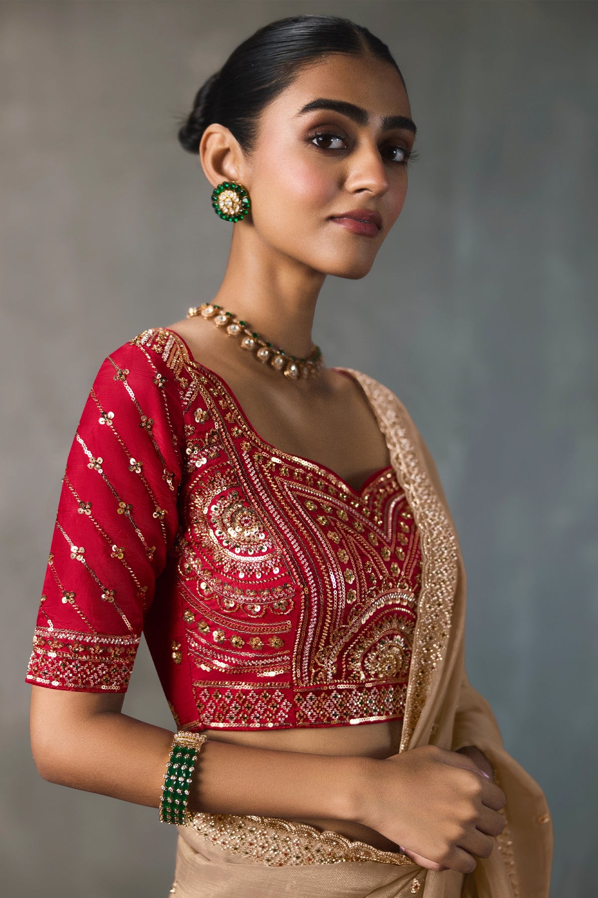 Champagne Beige Embroidered Silk Saree-SAR13405_3_SareeButa.com
