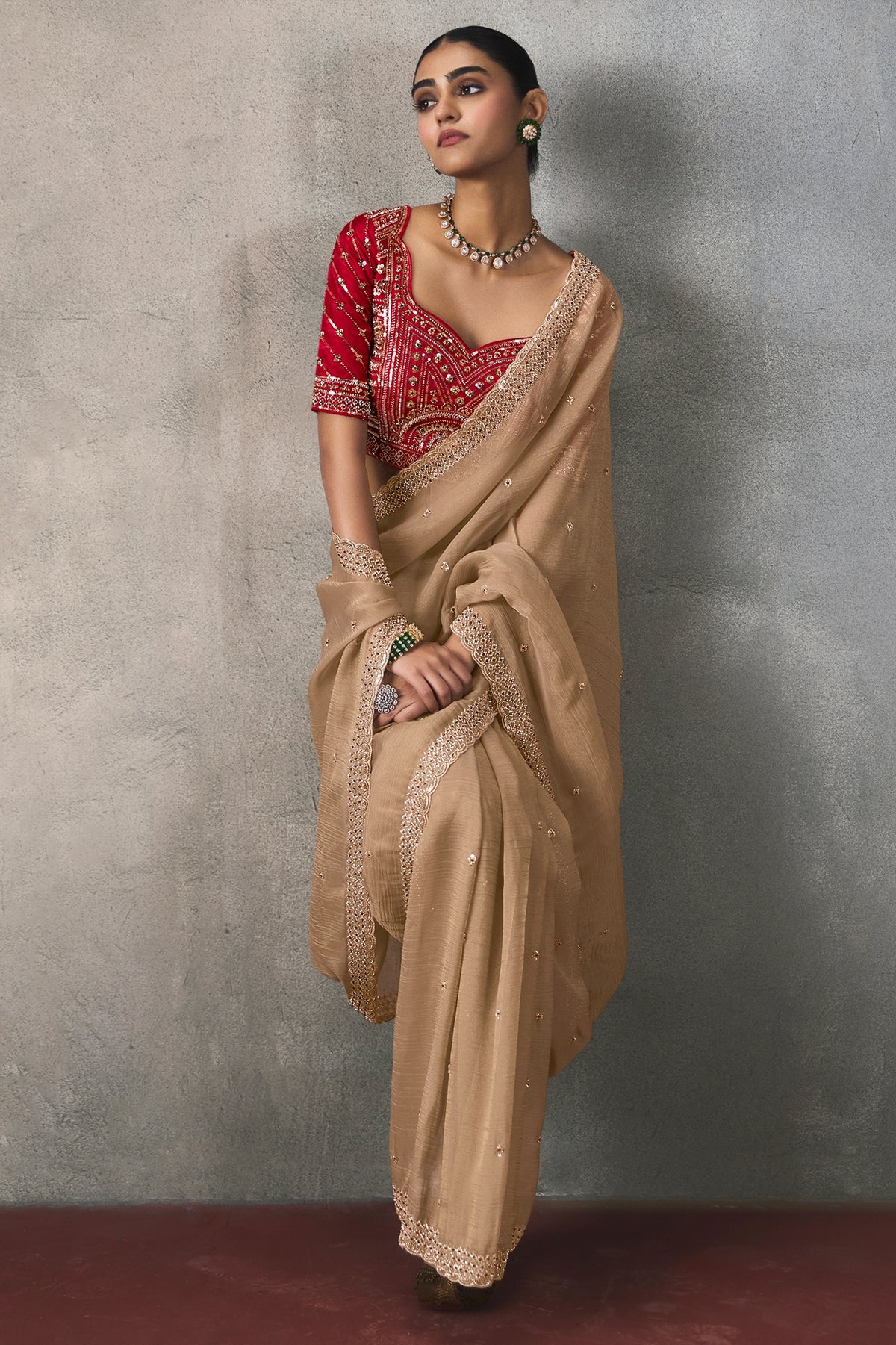 Champagne Beige Embroidered Silk Saree-SAR13405_5_SareeButa.com