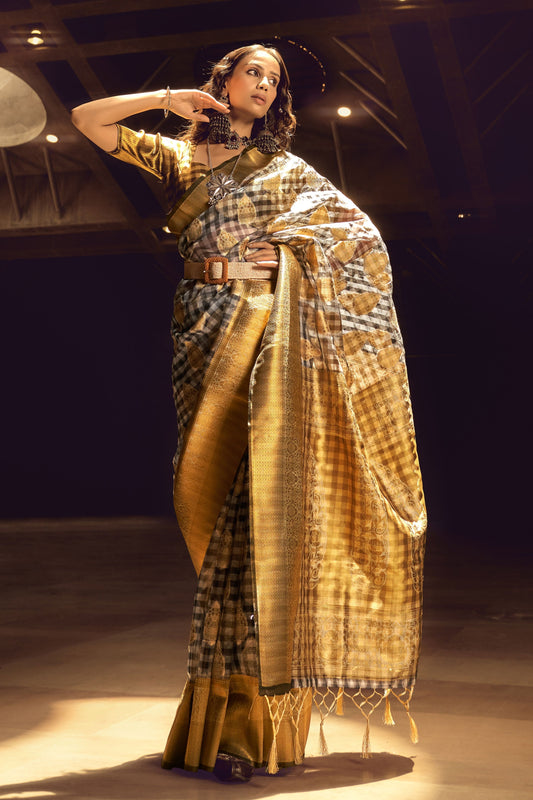 checkered-woven-organza-silk-saree-zb130628_1_SareeButa.com