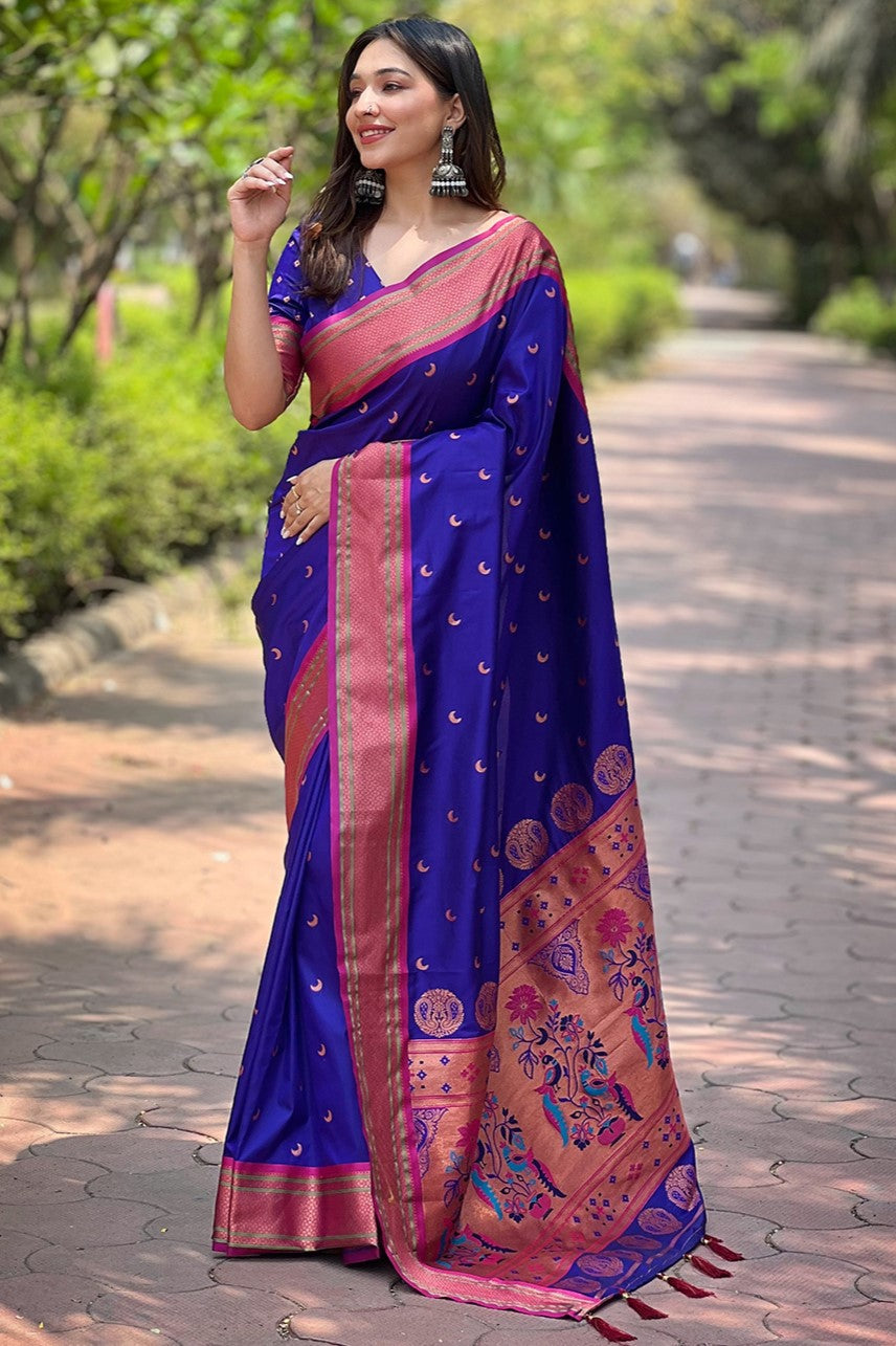 Cobalt Blue Paithani Saree-ZB133105_1_SareeButa.com