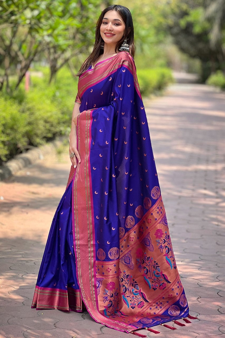 Cobalt Blue Paithani Saree-ZB133105_3_SareeButa.com