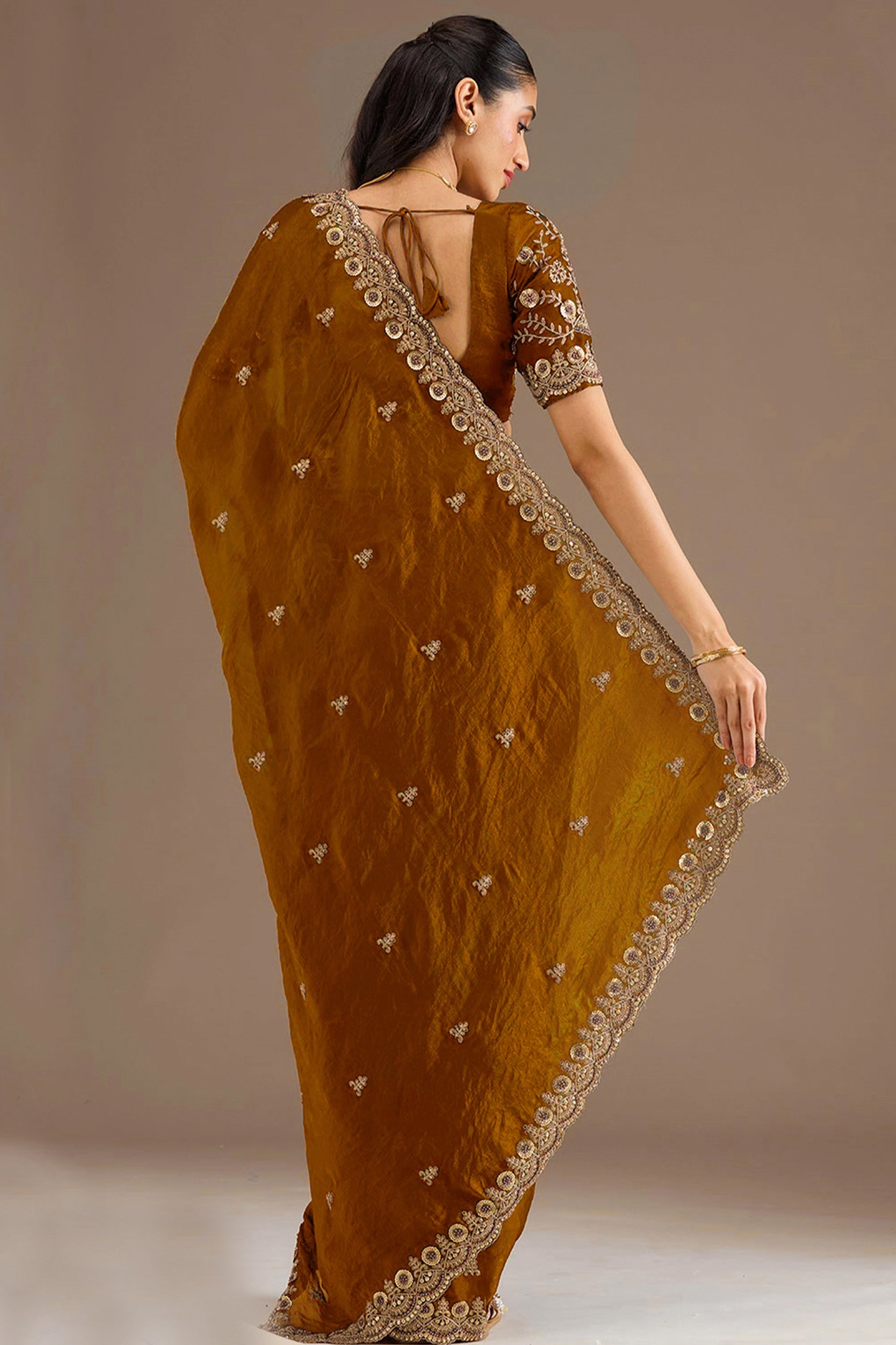 Copper Brown Embroidered Tissue Saree-SAR12578_3_SareeButa.com