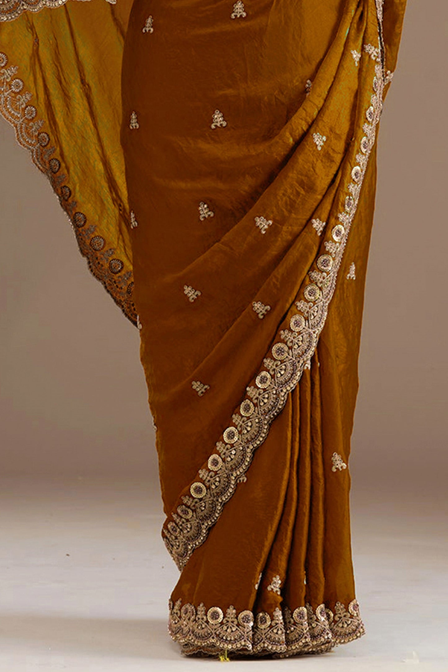 Copper Brown Embroidered Tissue Saree-SAR12578_4_SareeButa.com