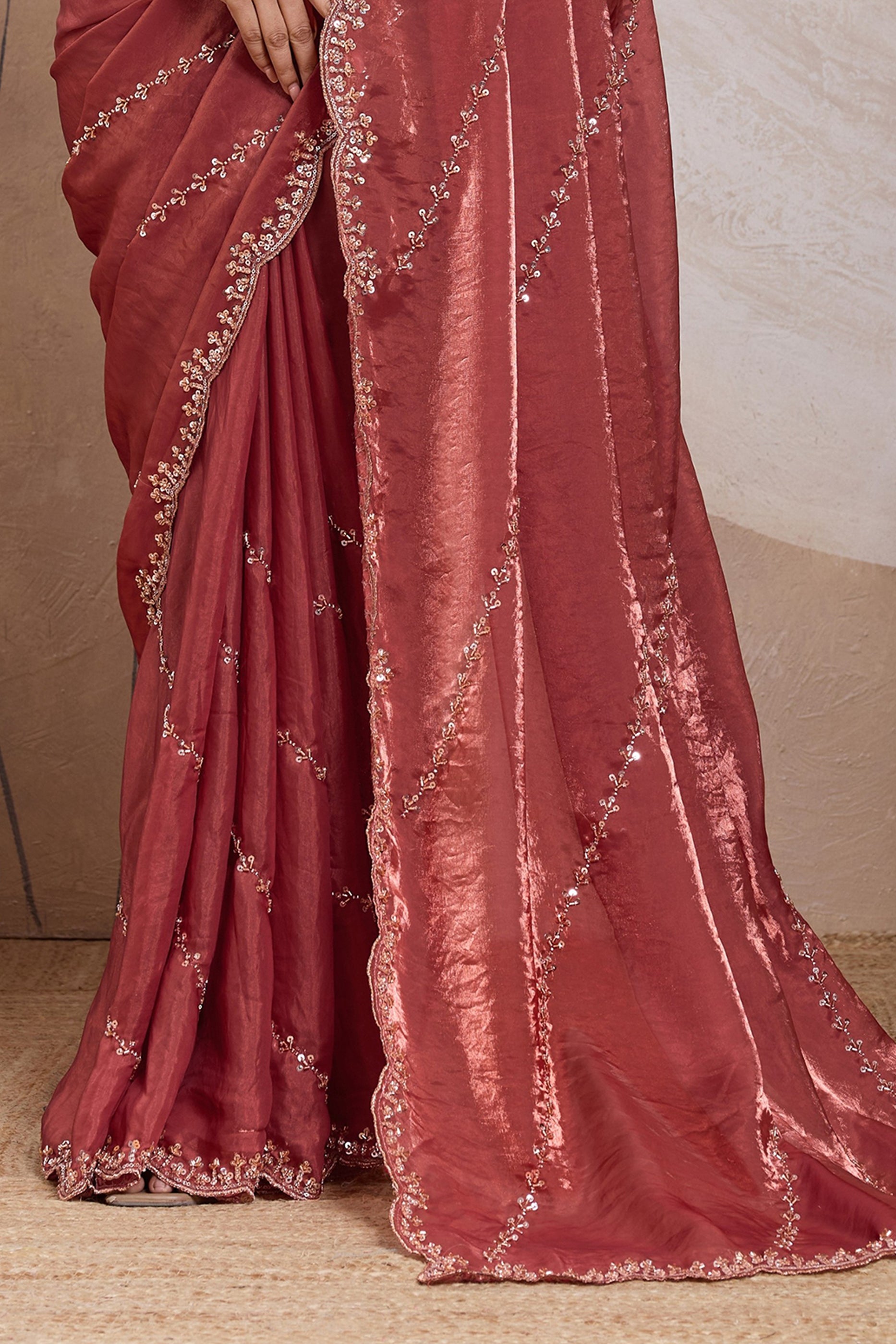 Coral Embroidered Satin Saree-SAR11784_5_SareeButa.com