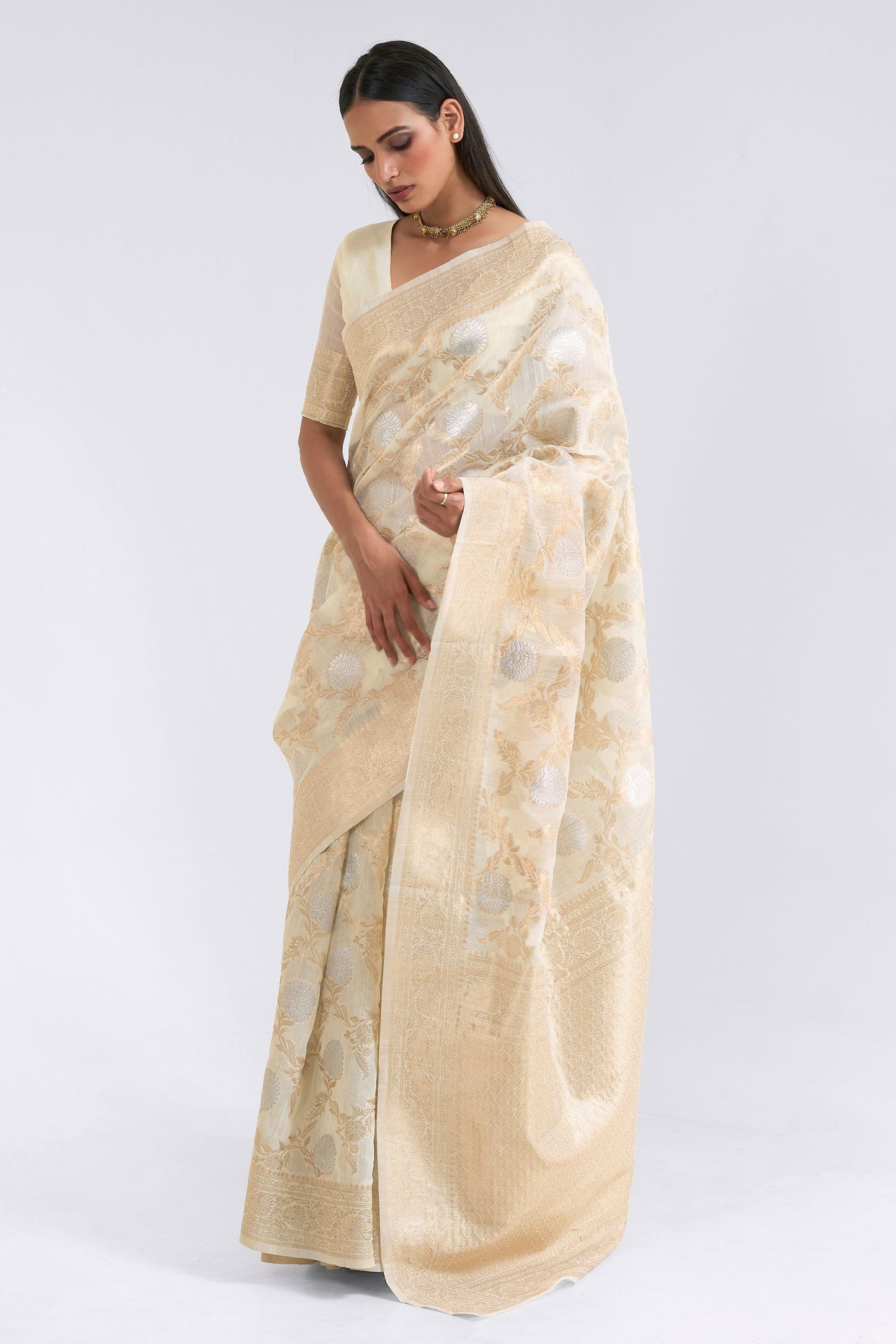 cream-linen-saree-zb140073_1_SareeButa.com