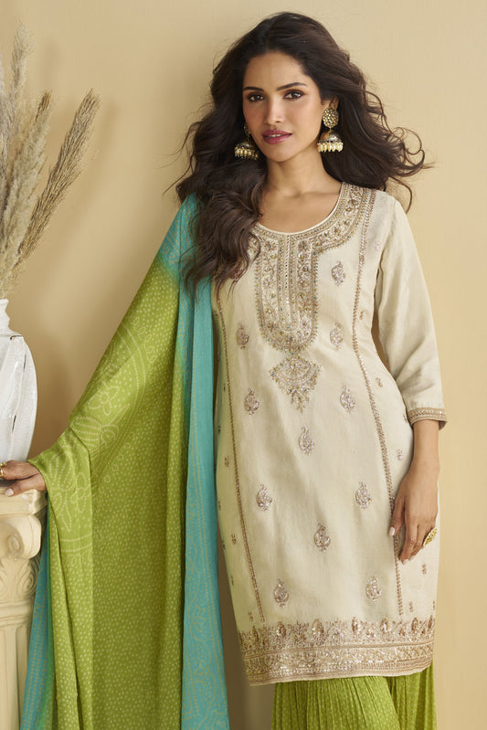 Cream Readymade Chinon Silk Sharara Suit-SS815_2_SareeButa.com