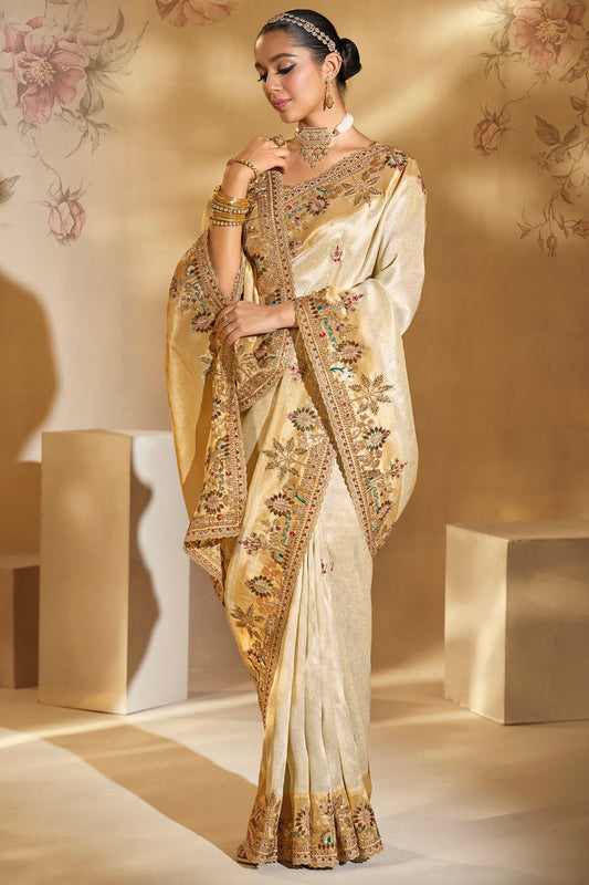 Cream Embroidered Woven Silk Saree-SAR10610_4_SareeButa.com