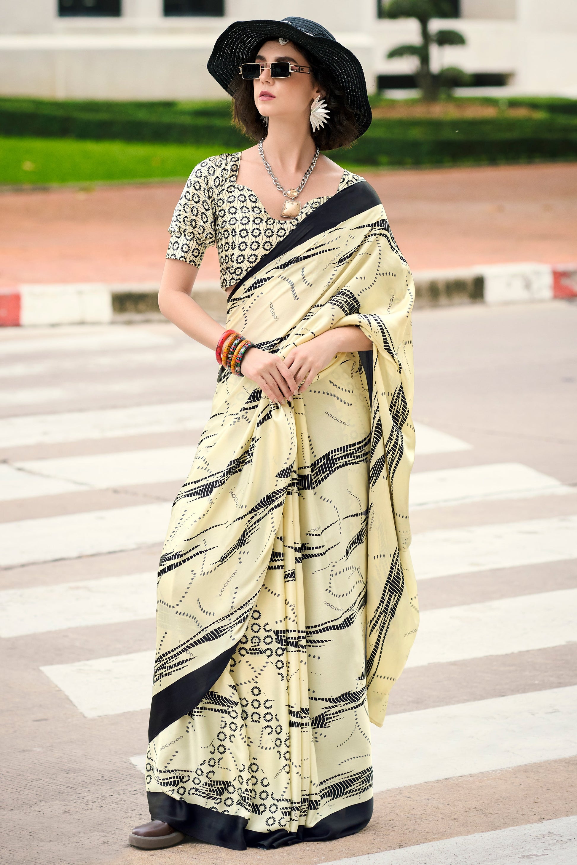 cream-printed-satin-saree-zb132482_1_SareeButa.com