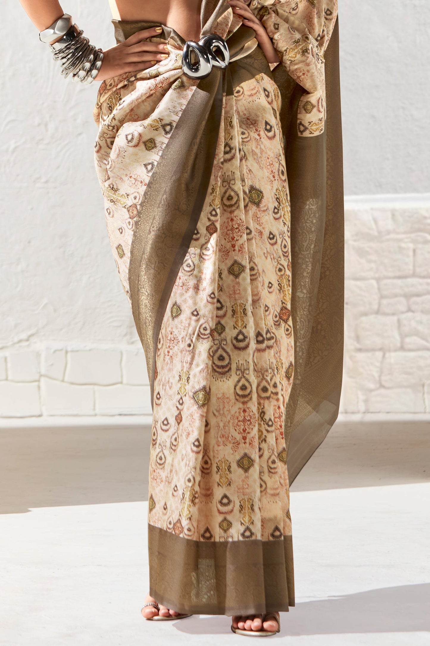 Cream Printed Silk Saree-ZB133414_4_SareeButa.com