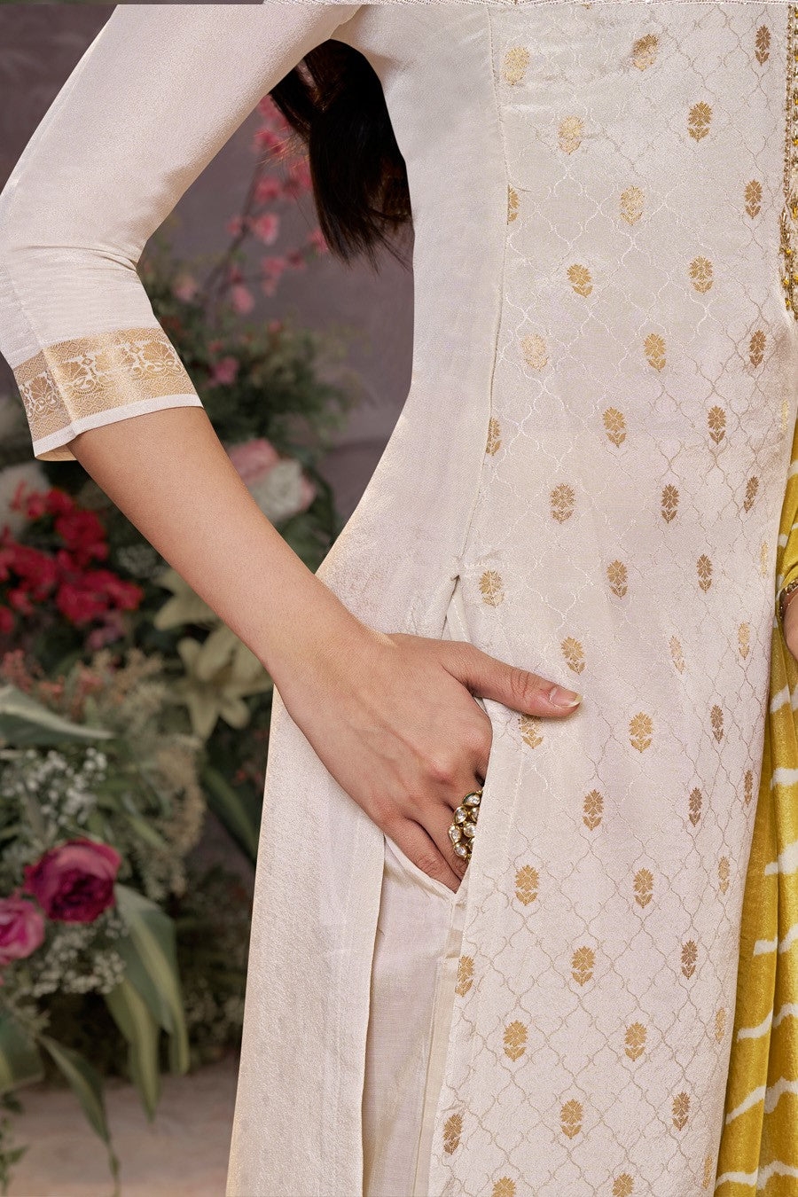 Cream Readymade Tissue Suit-SS981_5_SareeButa.com