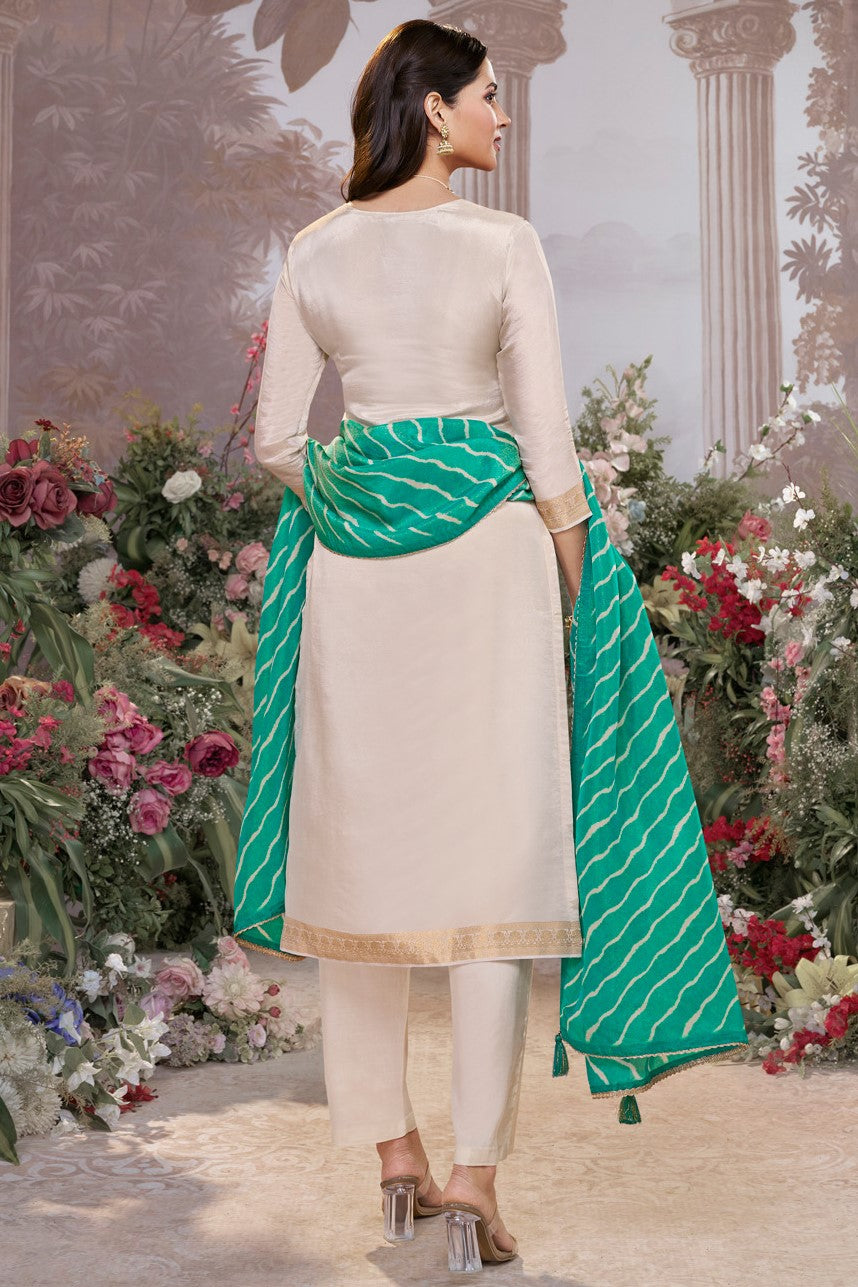 Cream Readymade Tissue Suit-SS982_4_SareeButa.com