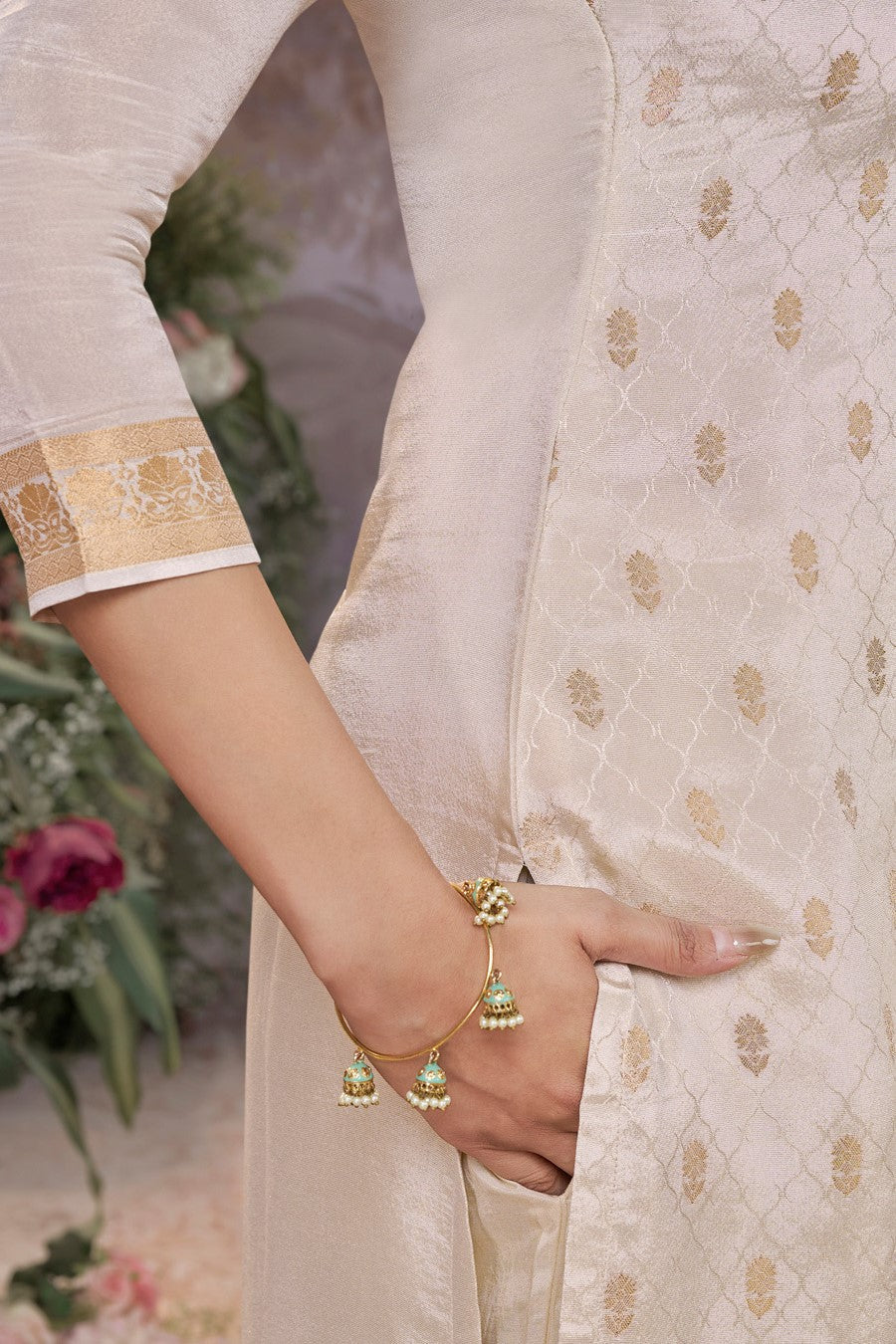 Cream Readymade Tissue Suit-SS982_6_SareeButa.com