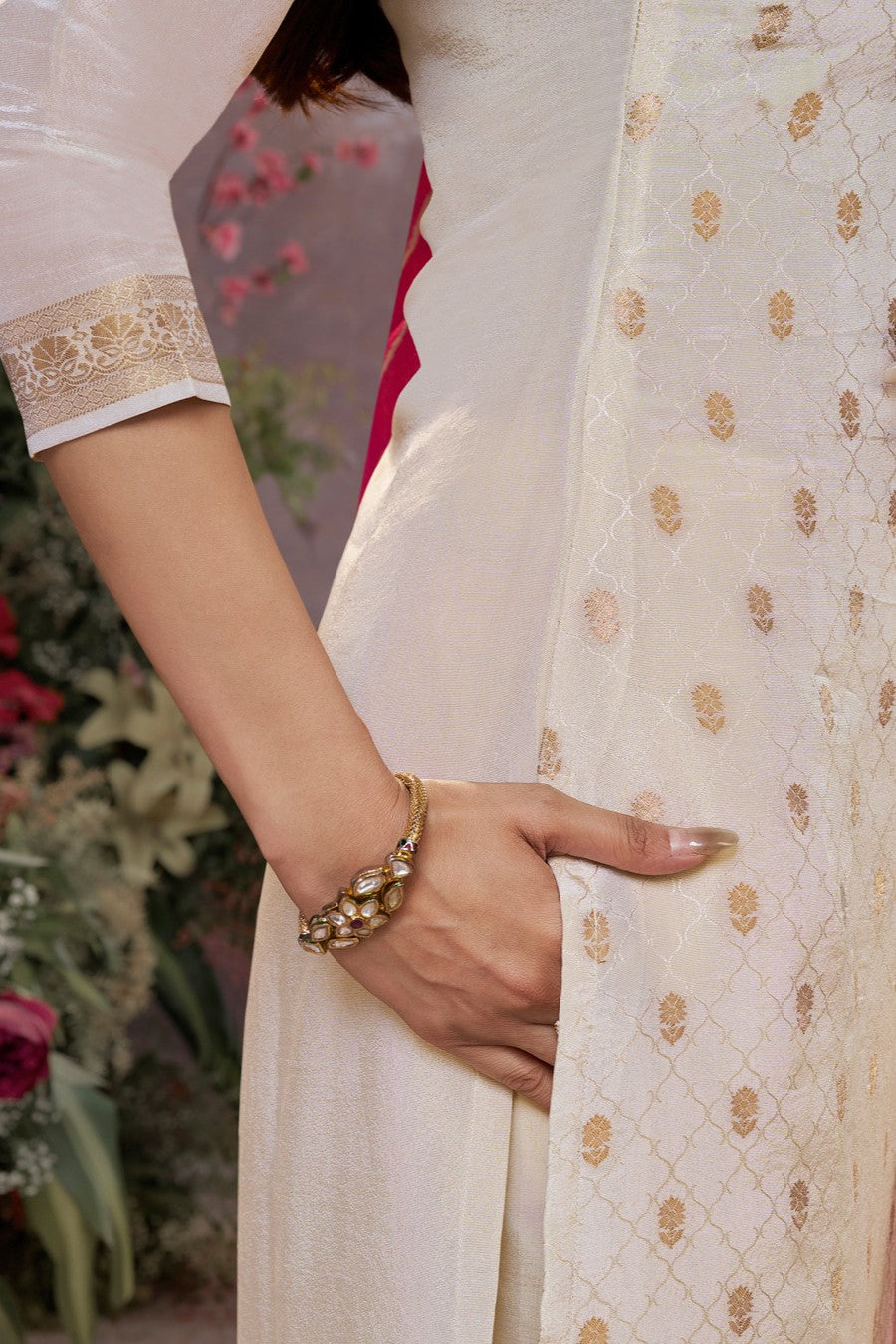 Cream Readymade Tissue Suit-SS983_6_SareeButa.com