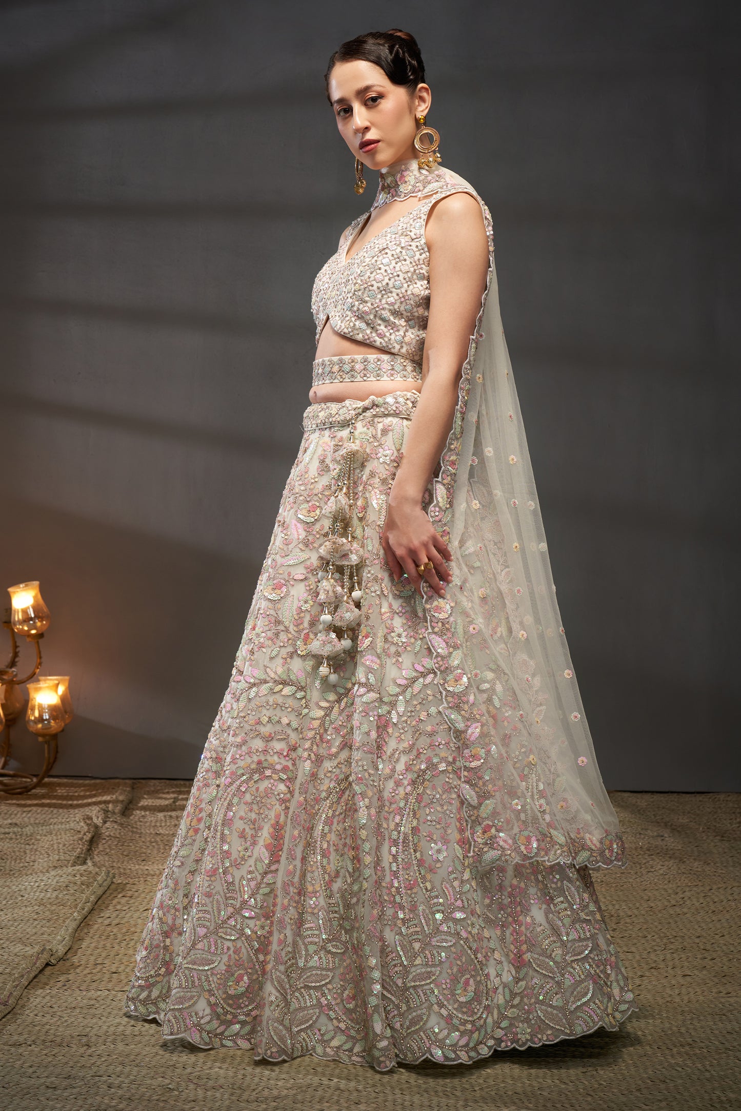Cream Semi-Stitched Embroidered Net Lehenga-SAR12826_4_SareeButa.com