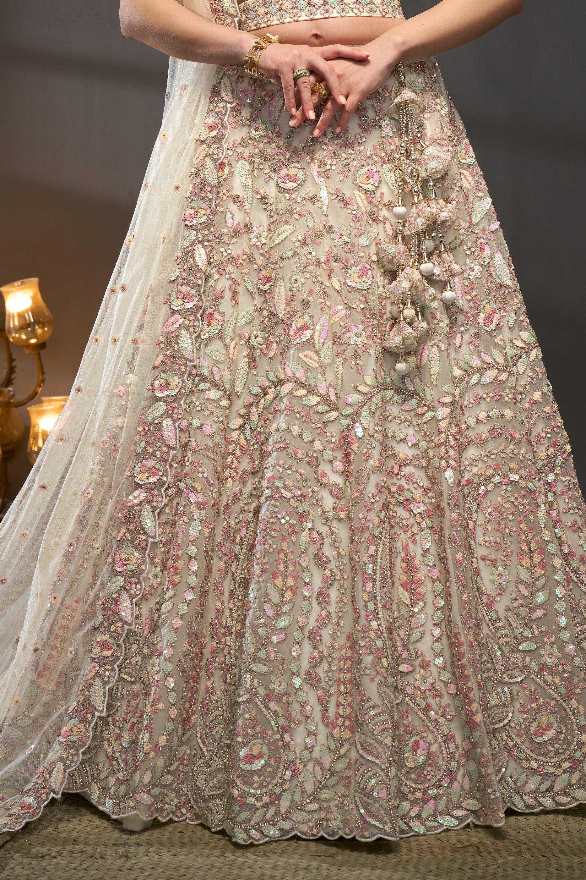 Cream Semi-Stitched Embroidered Net Lehenga-SAR12826_6_SareeButa.com