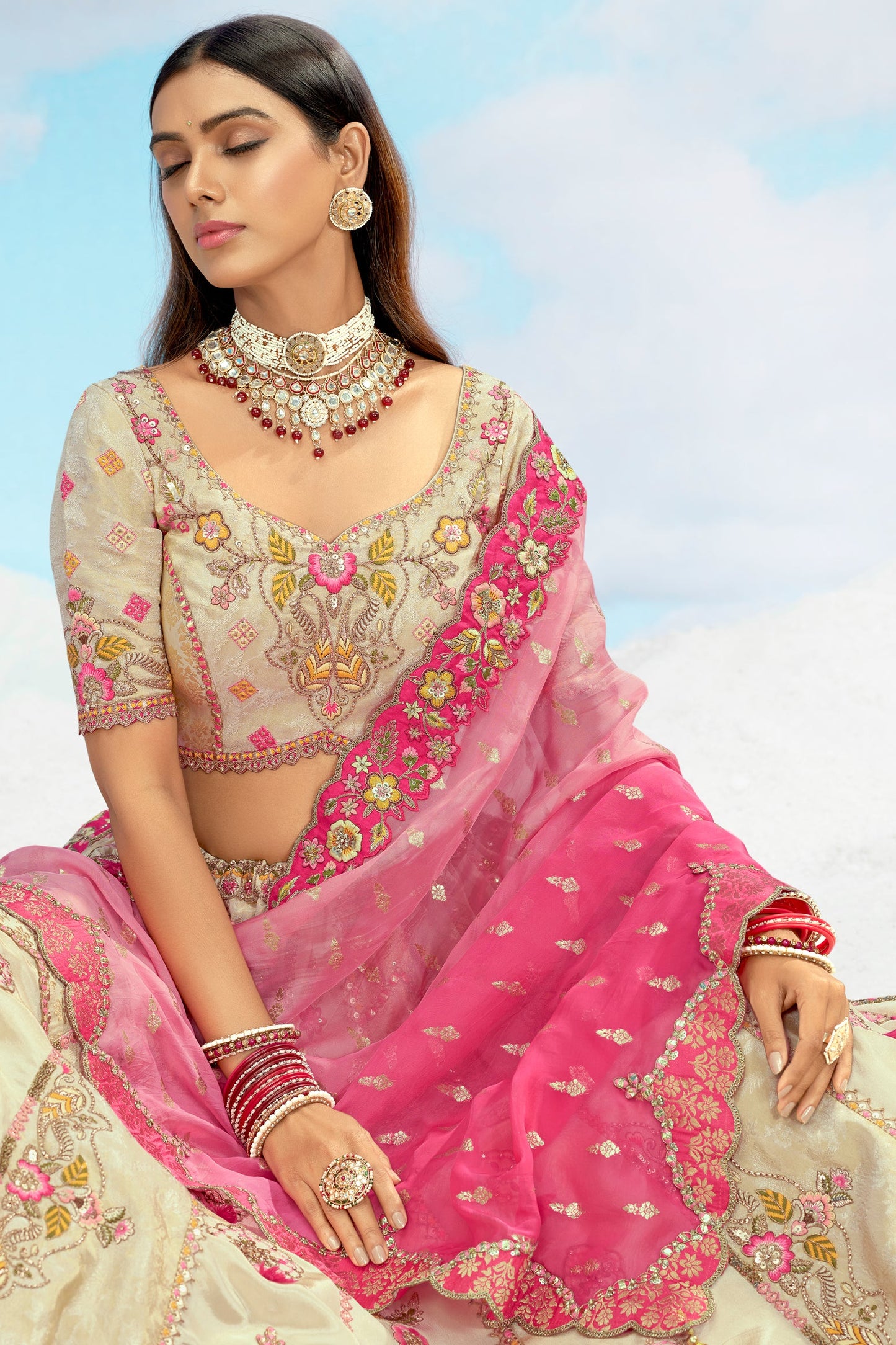 Cream Semi-Stitched Heavy Work Silk Lehenga-LC94_2_SareeButa.com