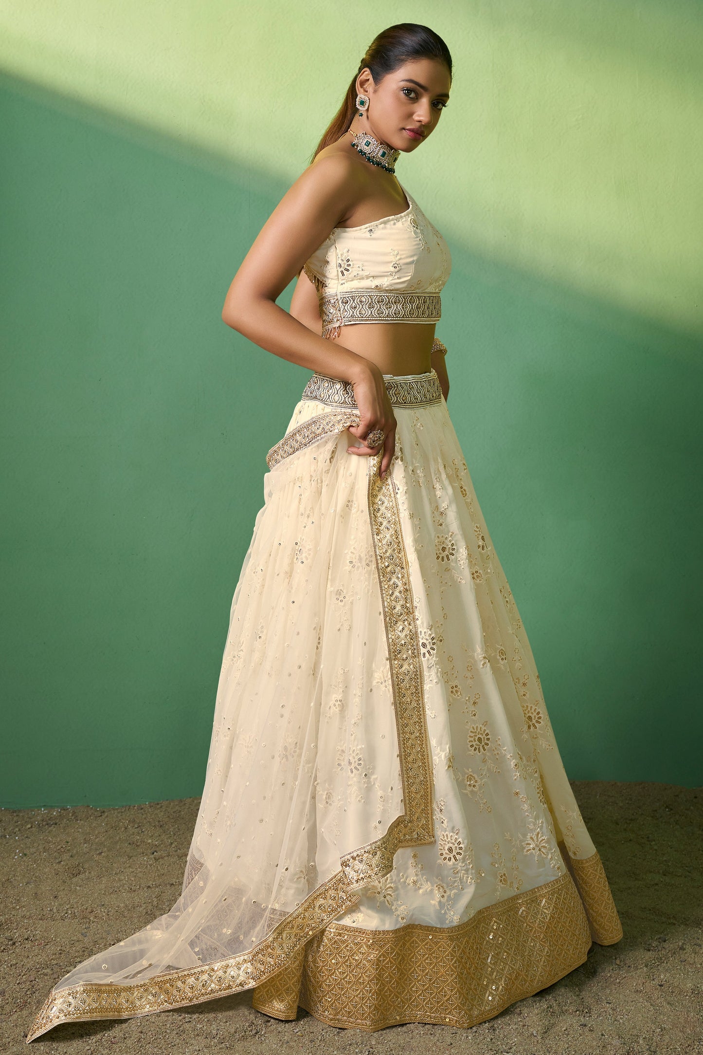 Cream Semi Stitched Georgette Lehenga-LC71_3_SareeButa.com