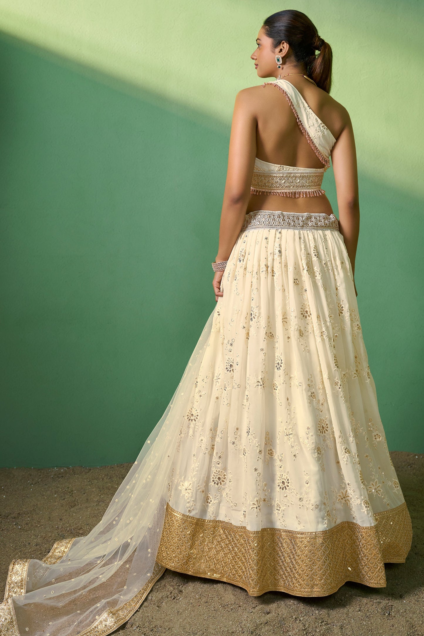 Cream Semi Stitched Georgette Lehenga-LC71_4_SareeButa.com