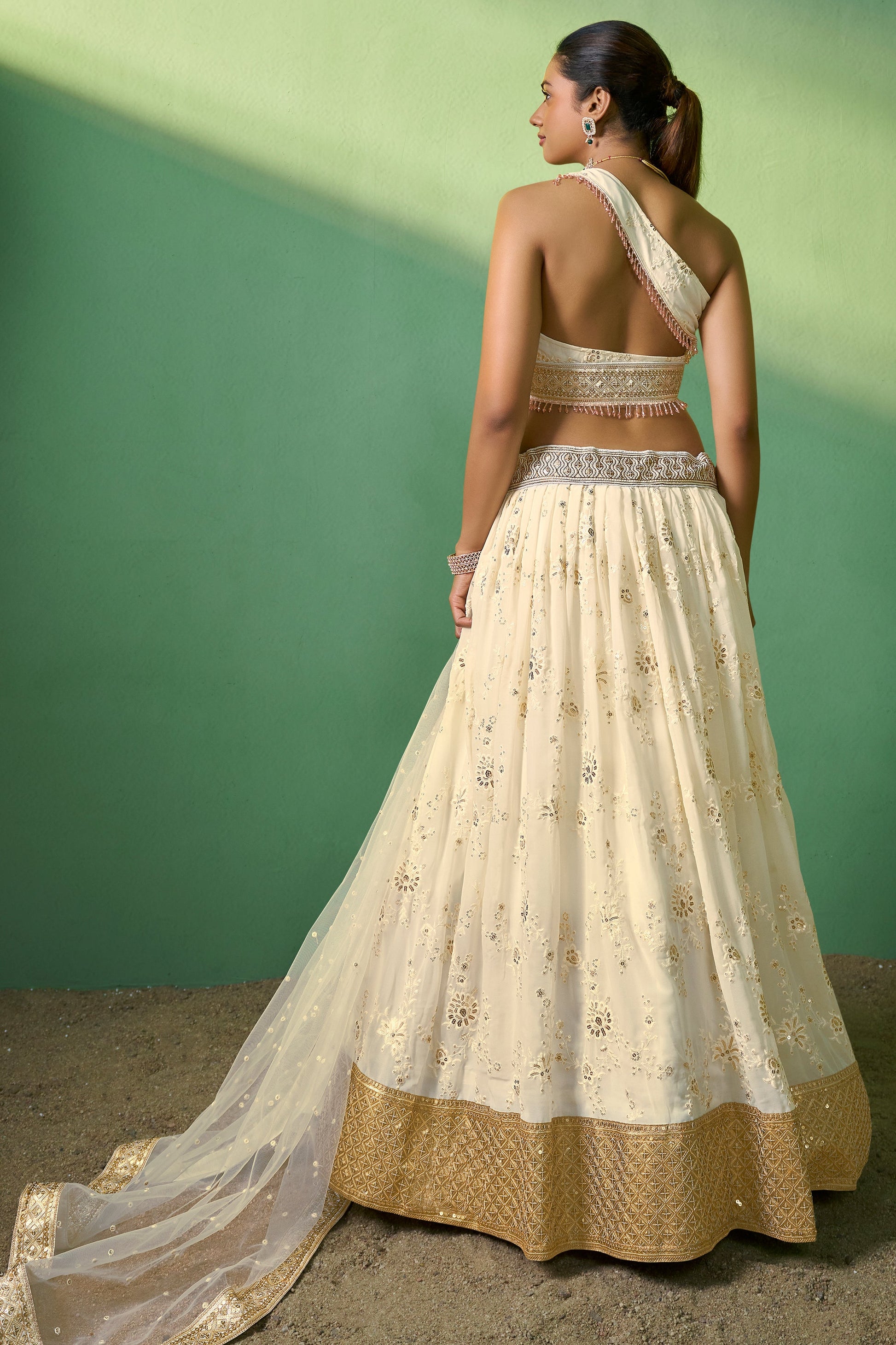 Cream Semi Stitched Georgette Lehenga-LC71_4_SareeButa.com