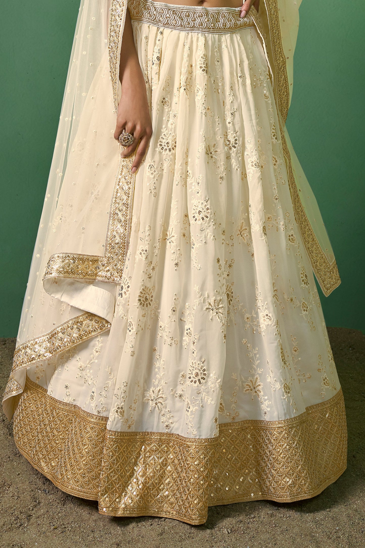 Cream Semi Stitched Georgette Lehenga-LC71_5_SareeButa.com