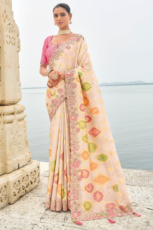 Cream Woven Banarasi Saree-ZB133316_1_SareeButa.com