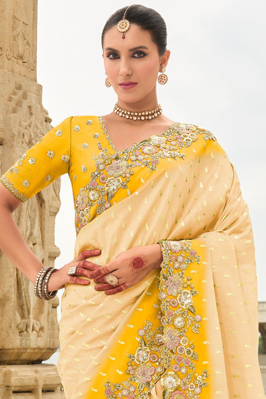 Cream Woven Banarasi Saree-ZB134490_2_SareeButa.com