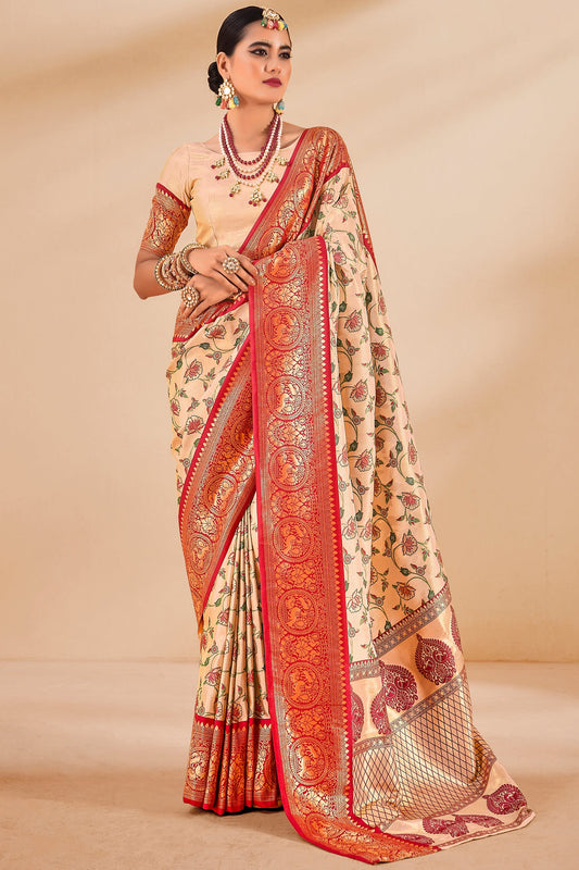 Cream Woven Dharmavaram Tissue Silk Saree-ZB133800_1_SareeButa.com