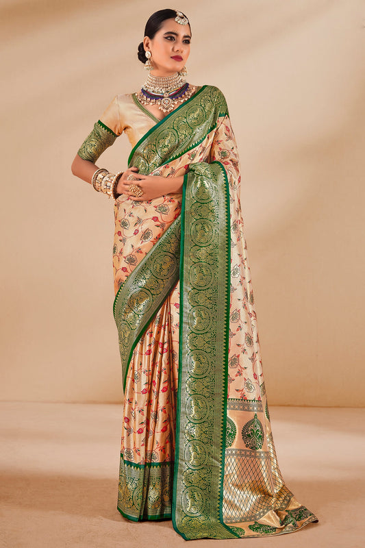 Cream Woven Dharmavaram Tissue Silk Saree-ZB133801_1_SareeButa.com