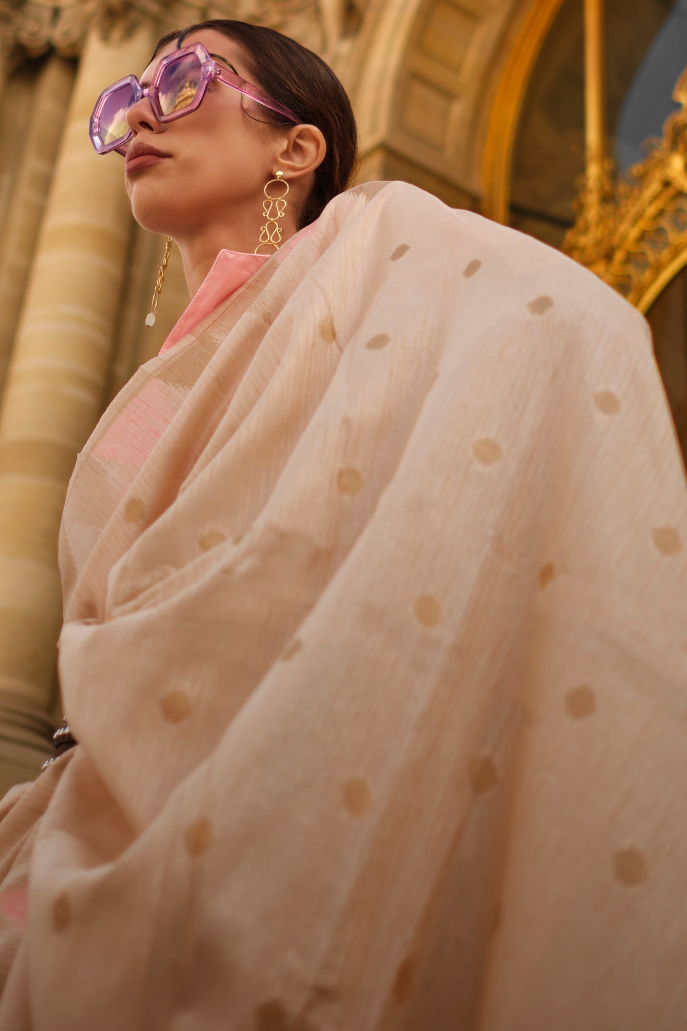 Cream Woven Khadi Silk Saree-ZB134283_3_SareeButa.com