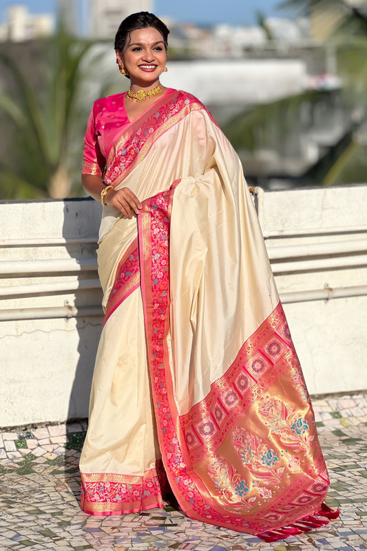 Cream Woven Paithani Saree-ZB134851_1_SareeButa.com