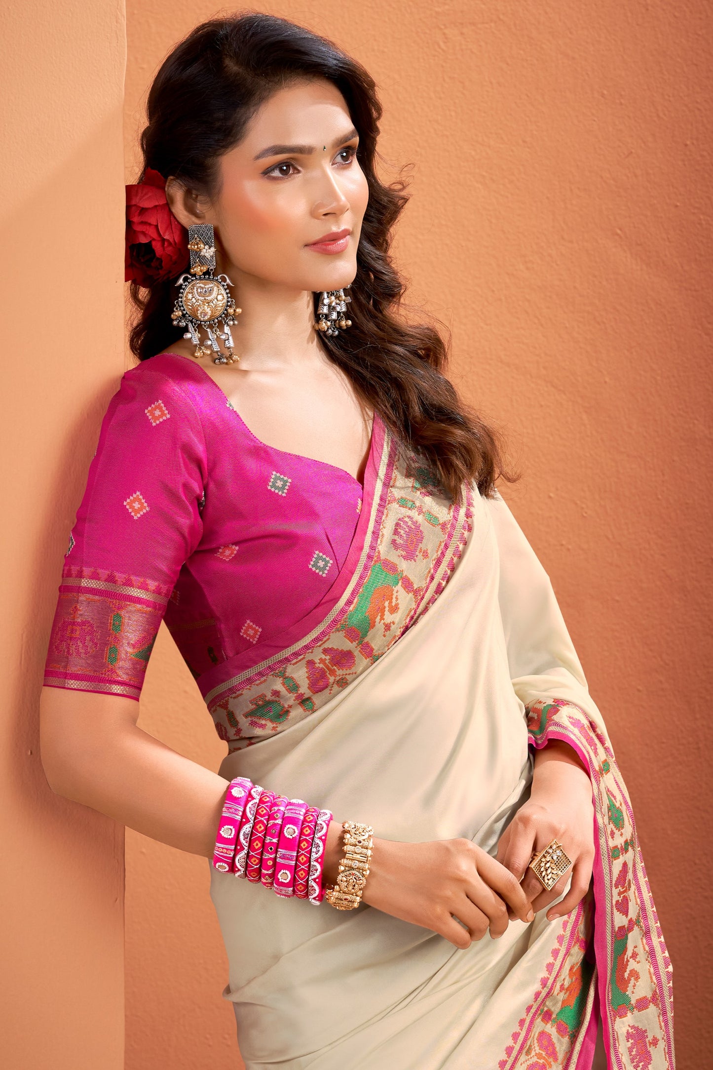 Cream Woven Patola Silk Saree-SAR10034_2_SareeButa.com