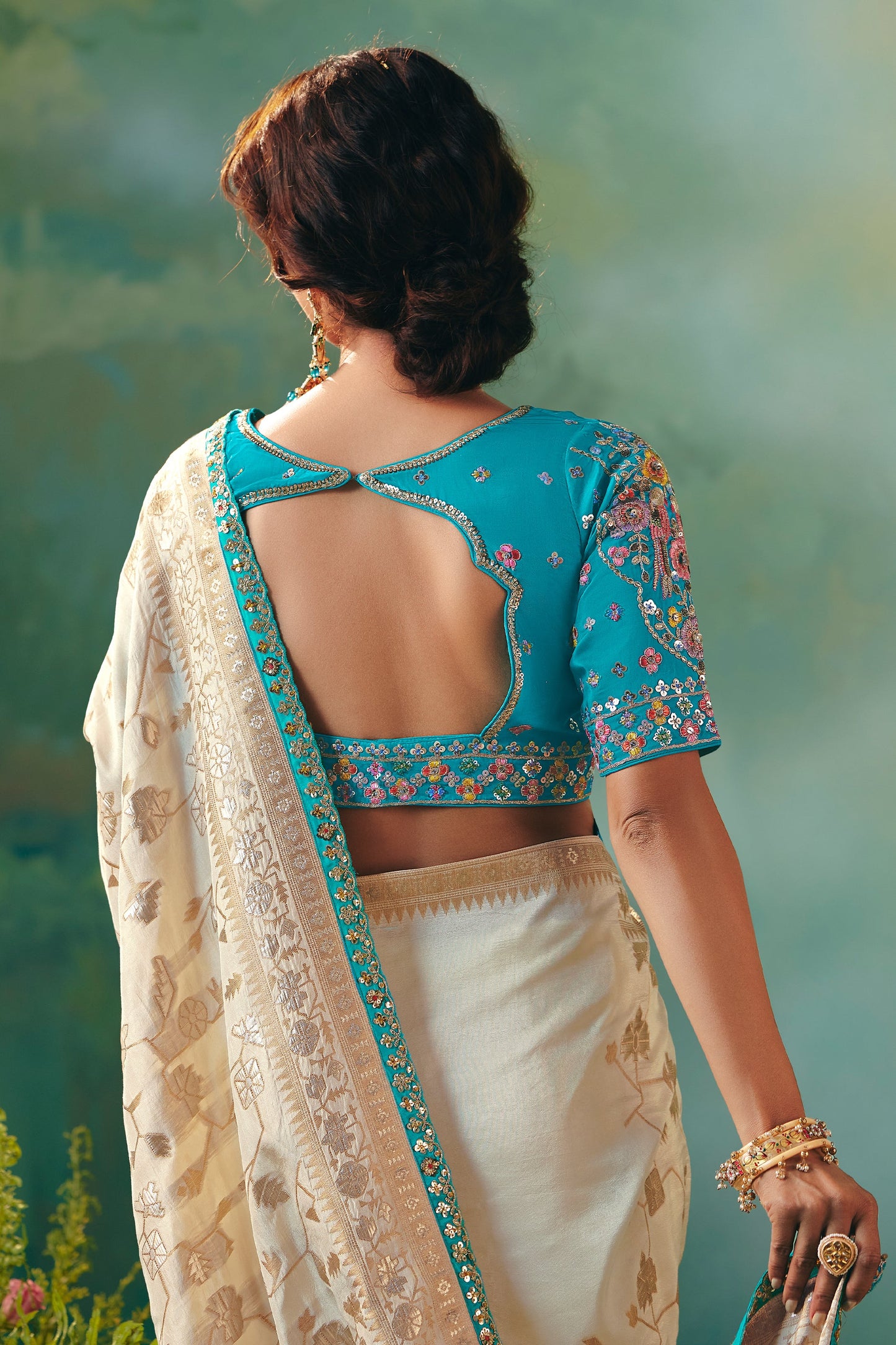 Cream Woven Viscose Silk Banarasi Saree-SAR10574_5_SareeButa.com