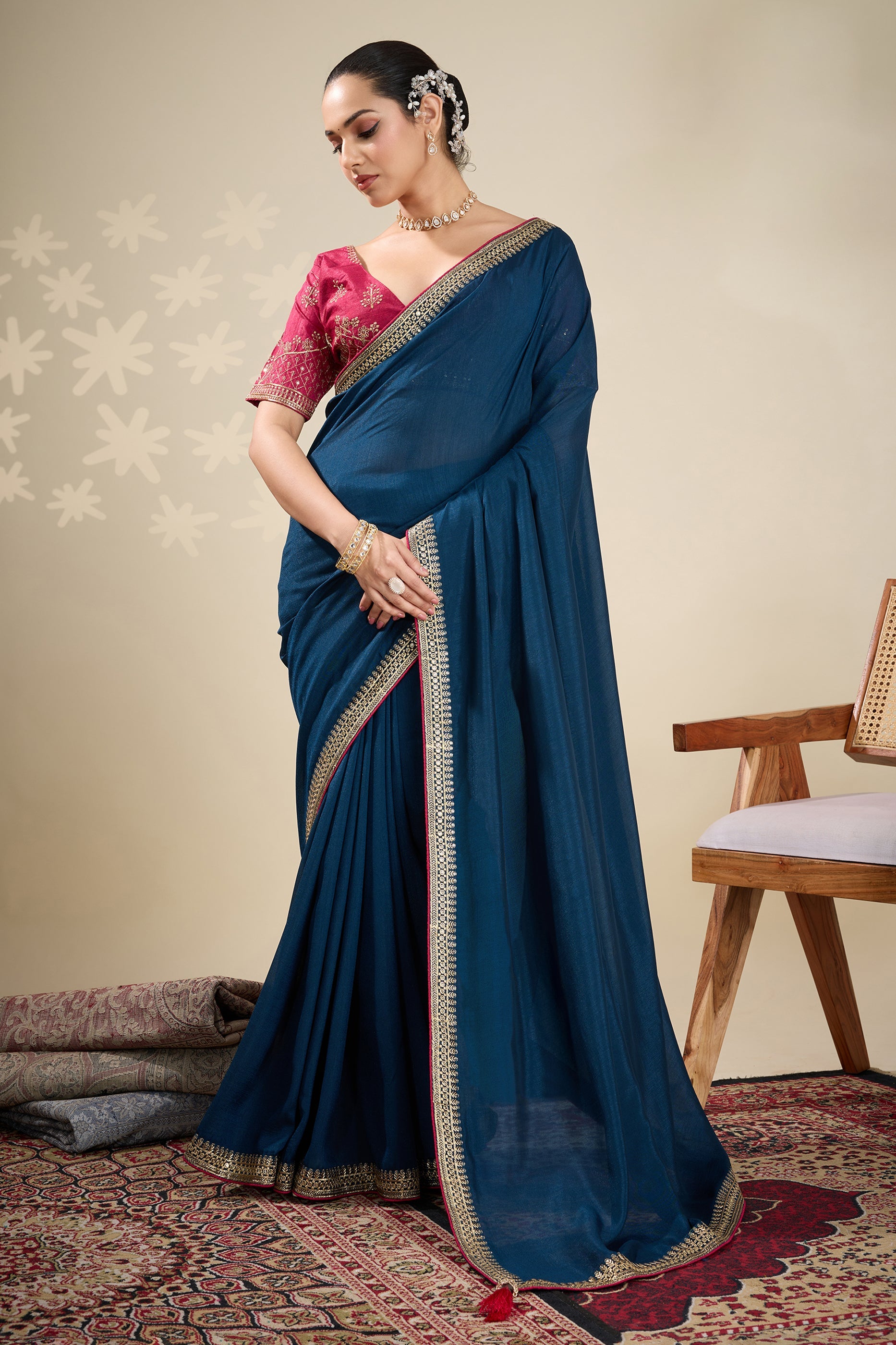 Dark Blue Embroidered Silk Saree-SAR10633_1_SareeButa.com