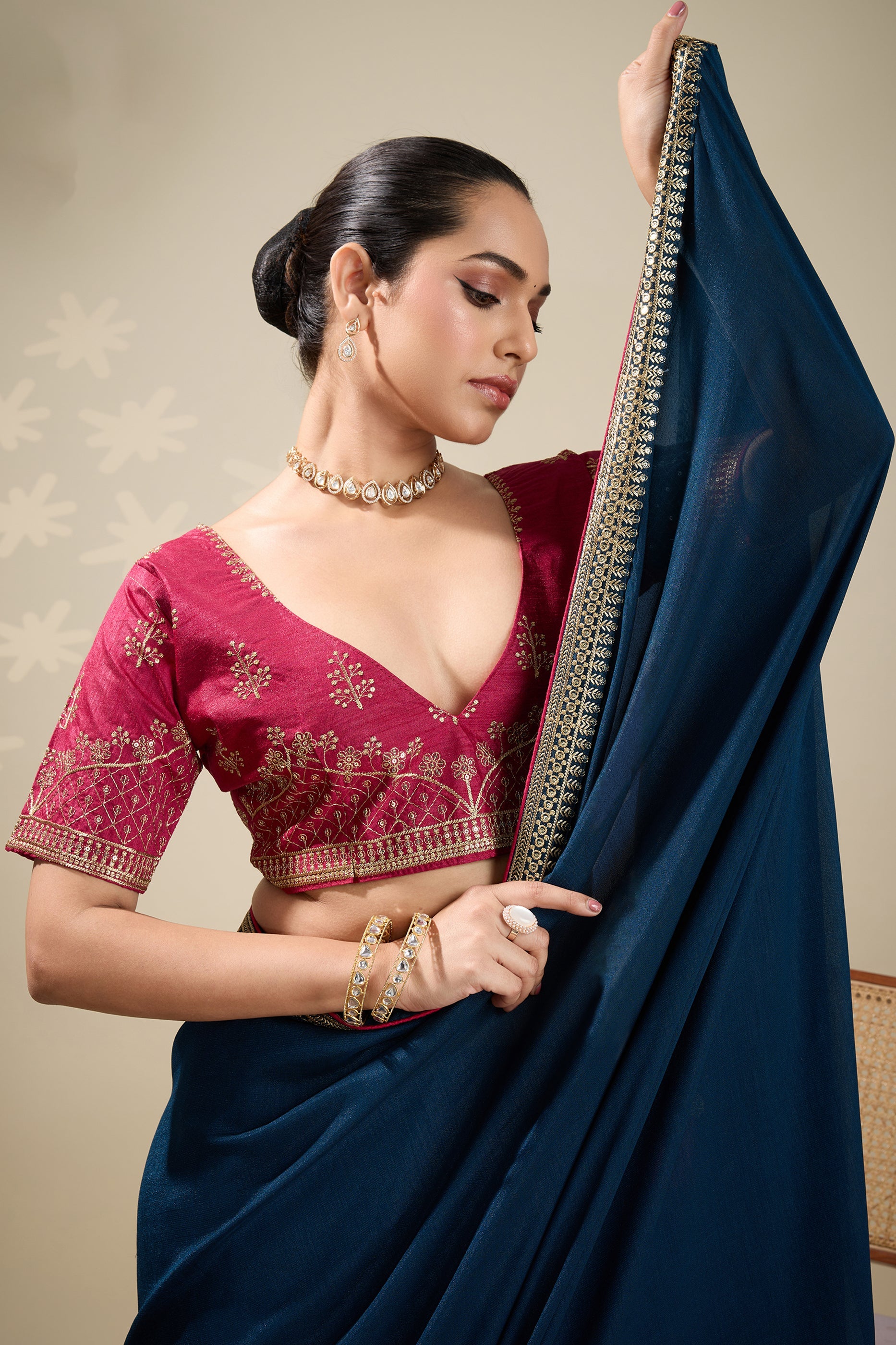 Dark Blue Embroidered Silk Saree-SAR10633_2_SareeButa.com