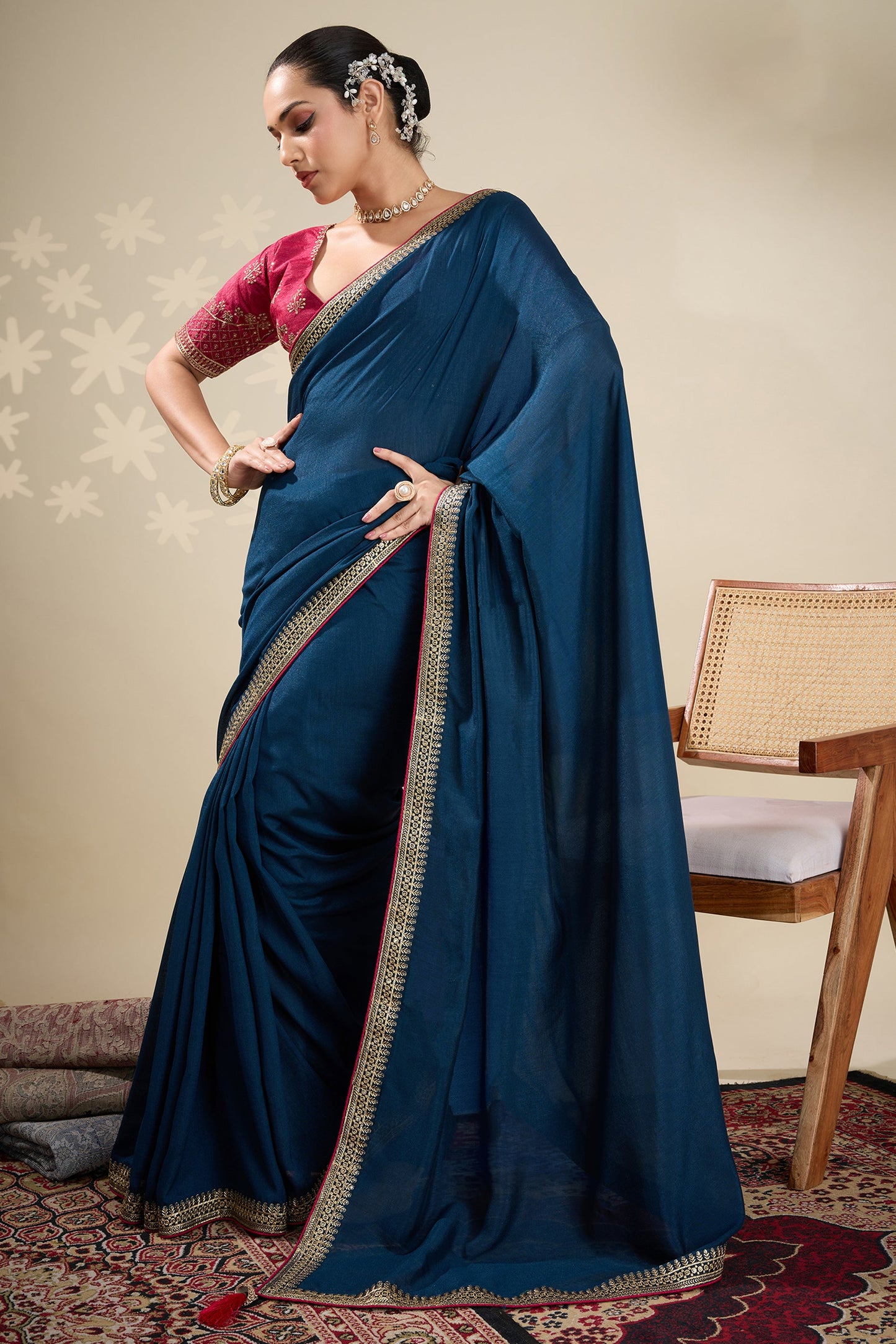 Dark Blue Embroidered Silk Saree-SAR10633_4_SareeButa.com